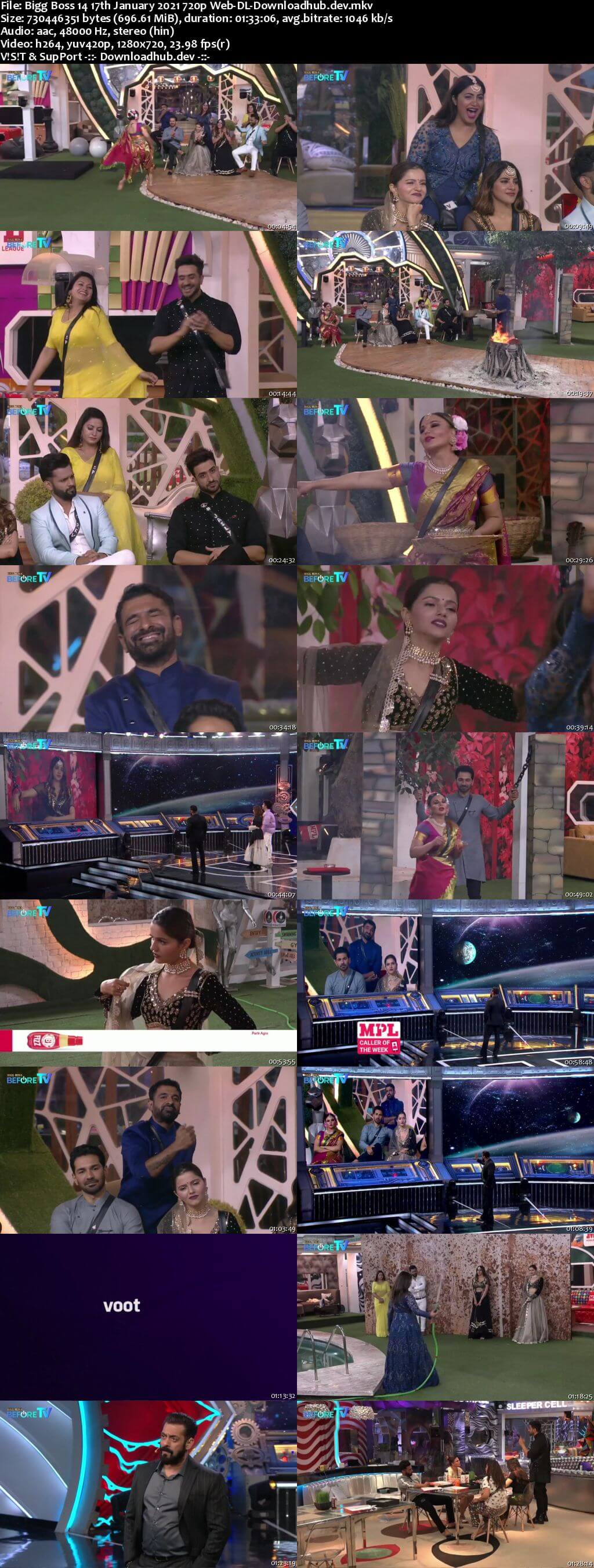 Bigg Boss 14 17th January 2021 Episode 106 720p 480p Web-DL