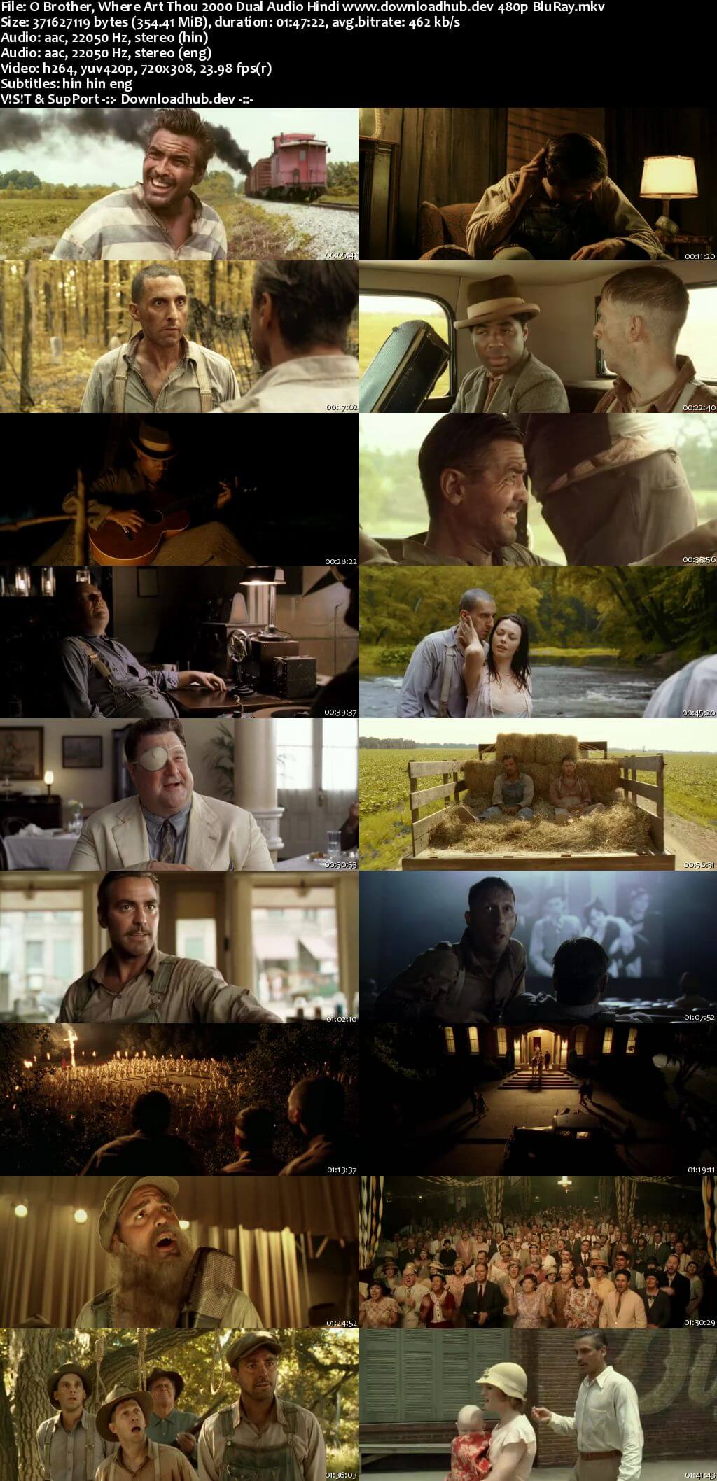 O Brother Where Art Thou? 2000 Hindi Dual Audio 350MB BluRay 480p ESubs