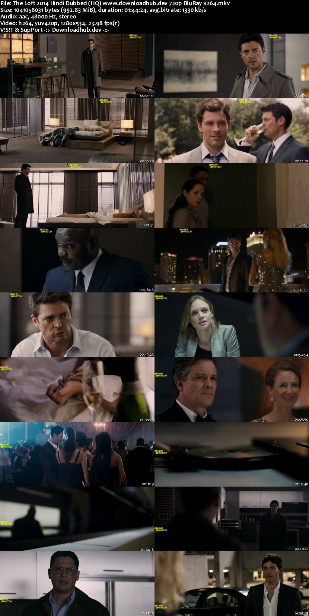 The Loft 2014 Hindi Dubbed (HQ) 720p BluRay x264