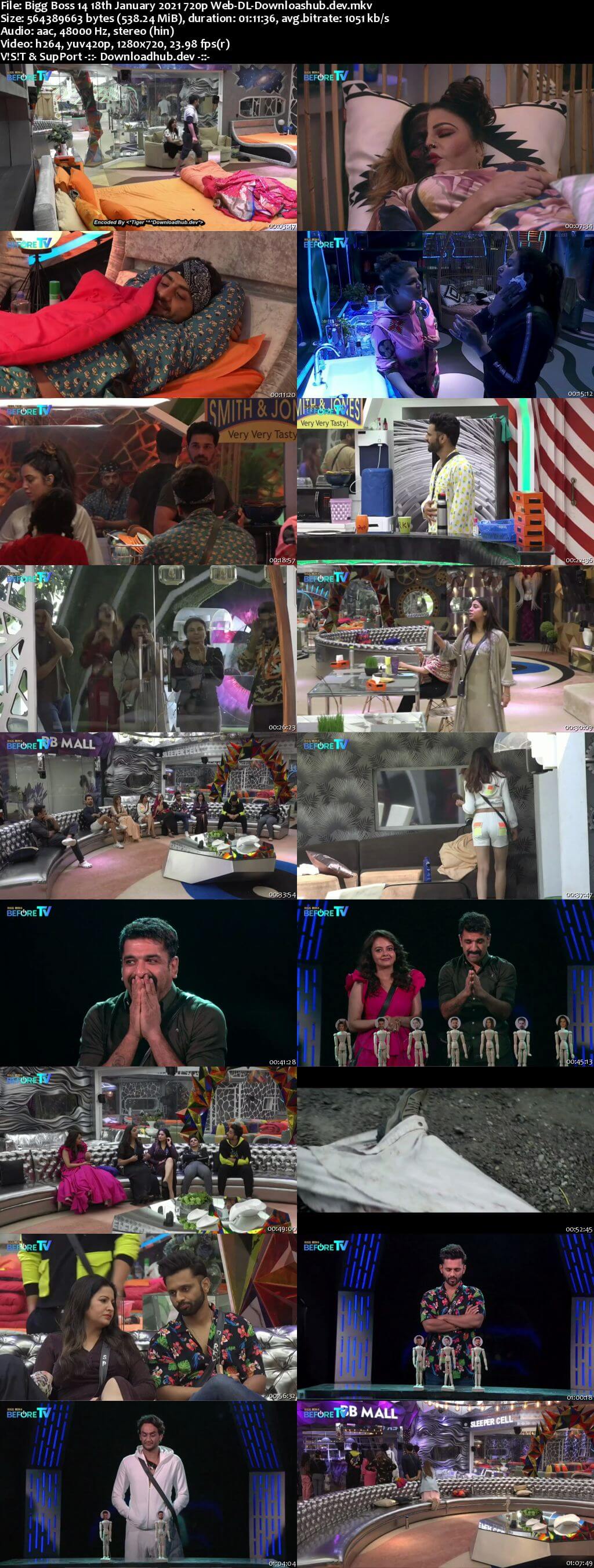 Bigg Boss 14 18th January 2021 Episode 107 720p 480p Web-DL