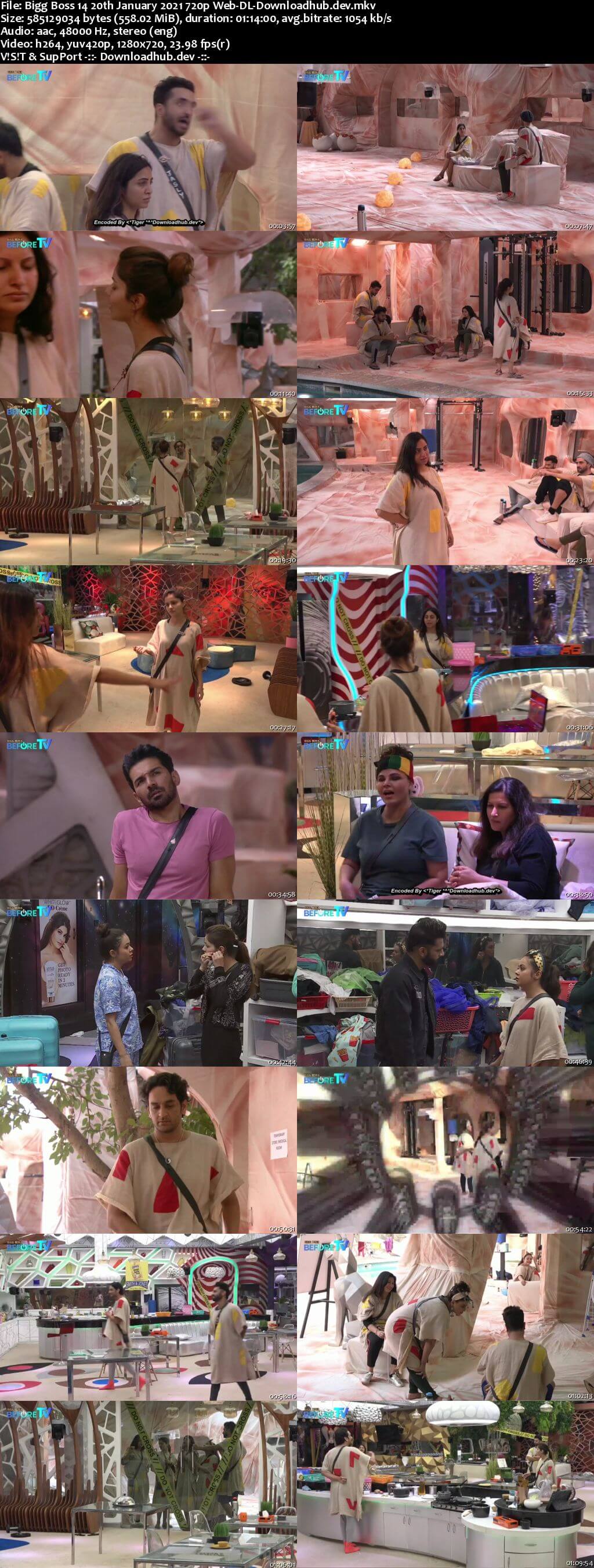 Bigg Boss 14 20th January 2021 Episode 109 720p 480p Web-DL