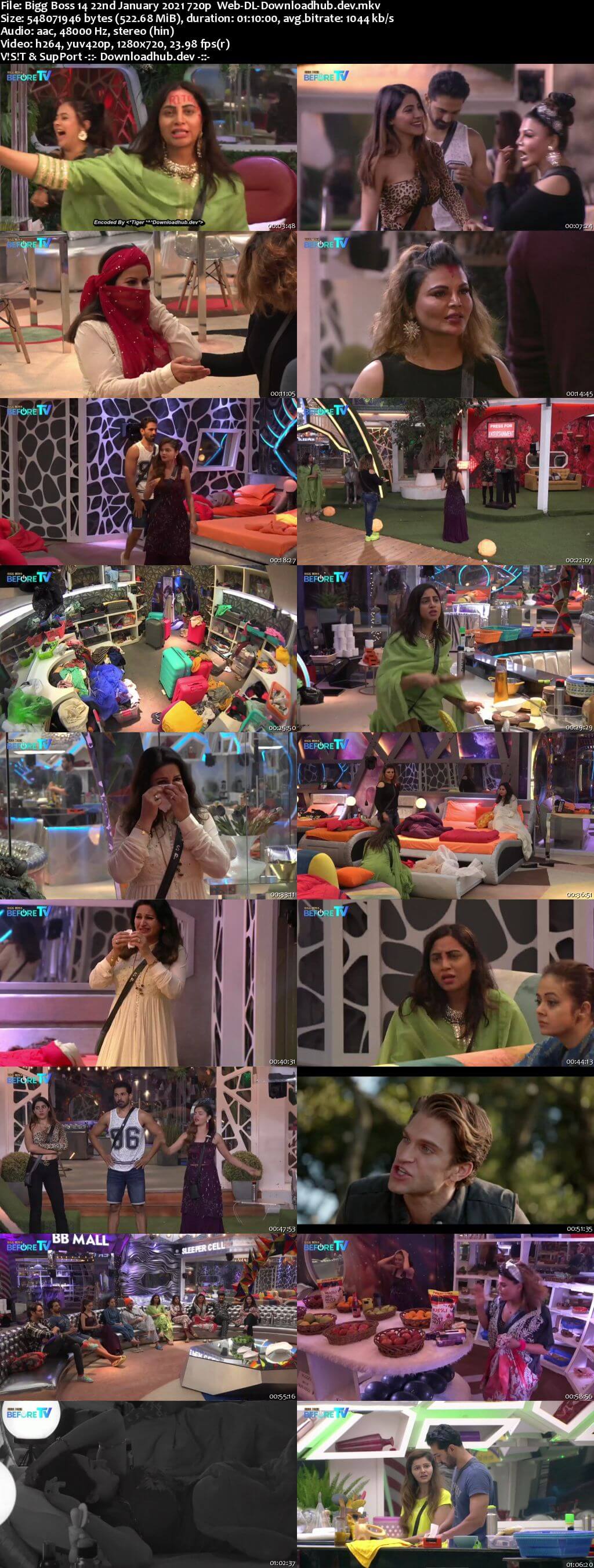 Bigg Boss 14 22nd January 2021 Episode 111 720p 480p Web-DL