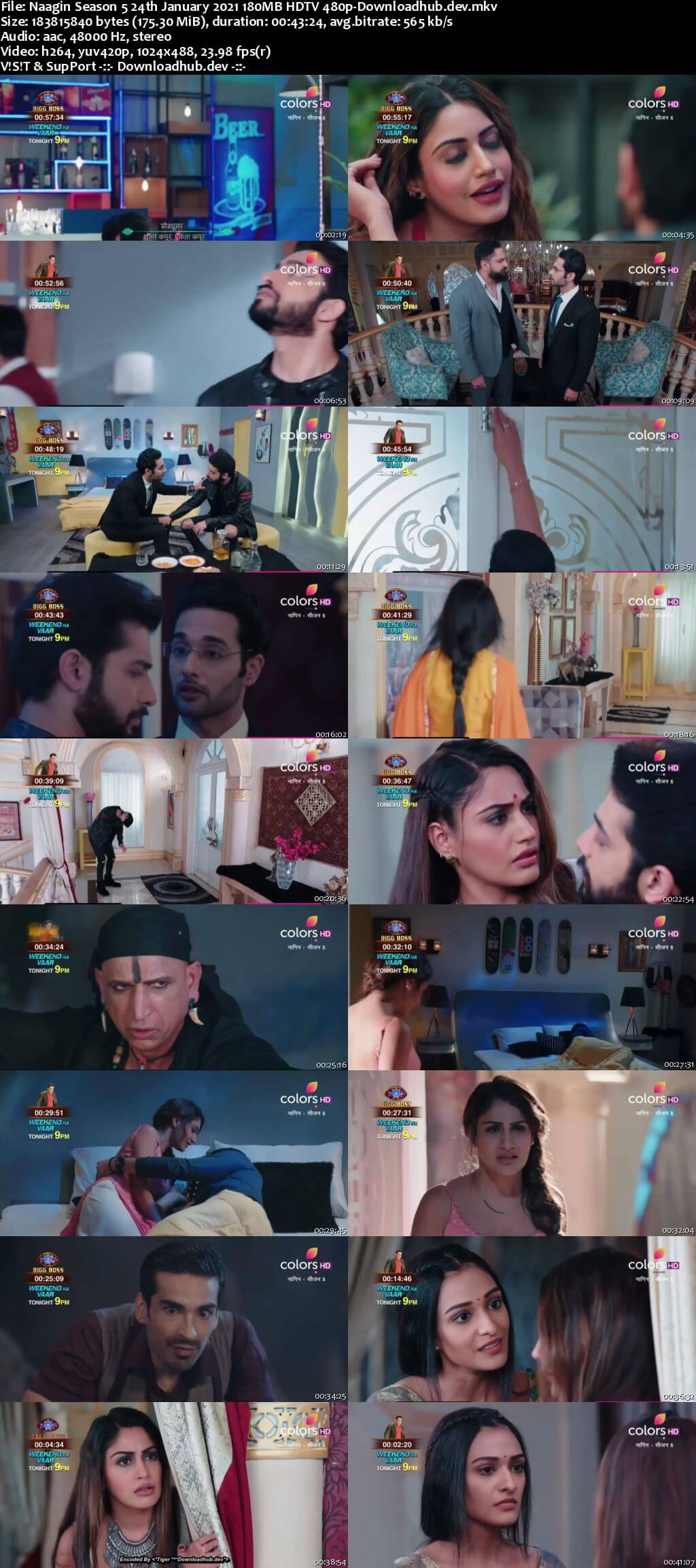 Naagin Season 5 24th January 2021 180MB HDTV 480p