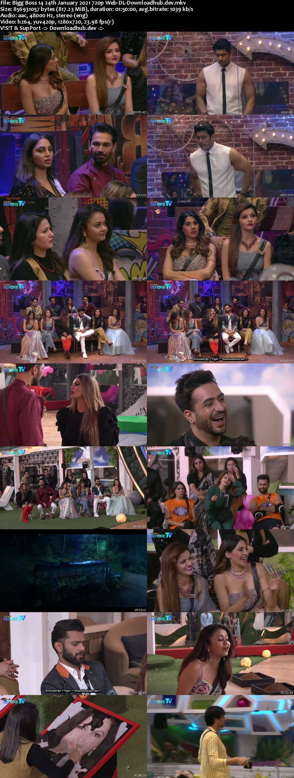 Bigg Boss 14 24th January 2021 Episode 113 720p 480p Web-DL