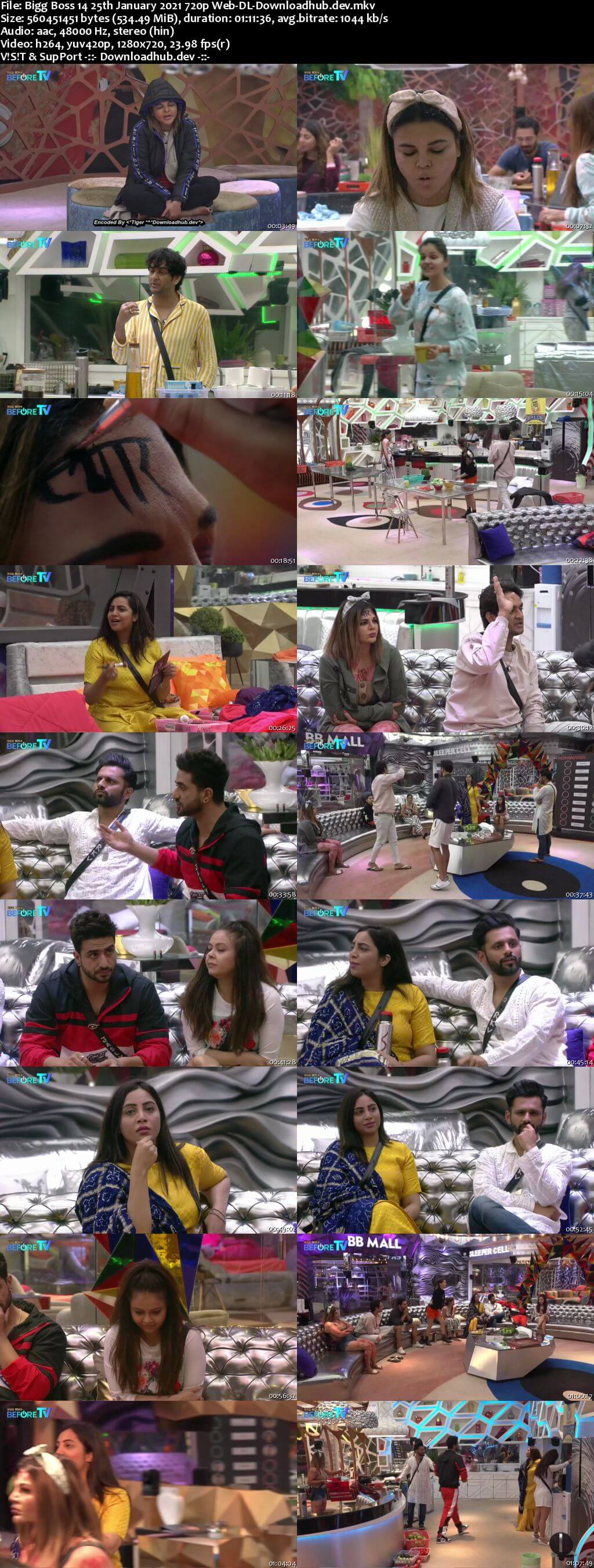 Bigg Boss 14 25th January 2021 Episode 114 720p 480p Web-DL