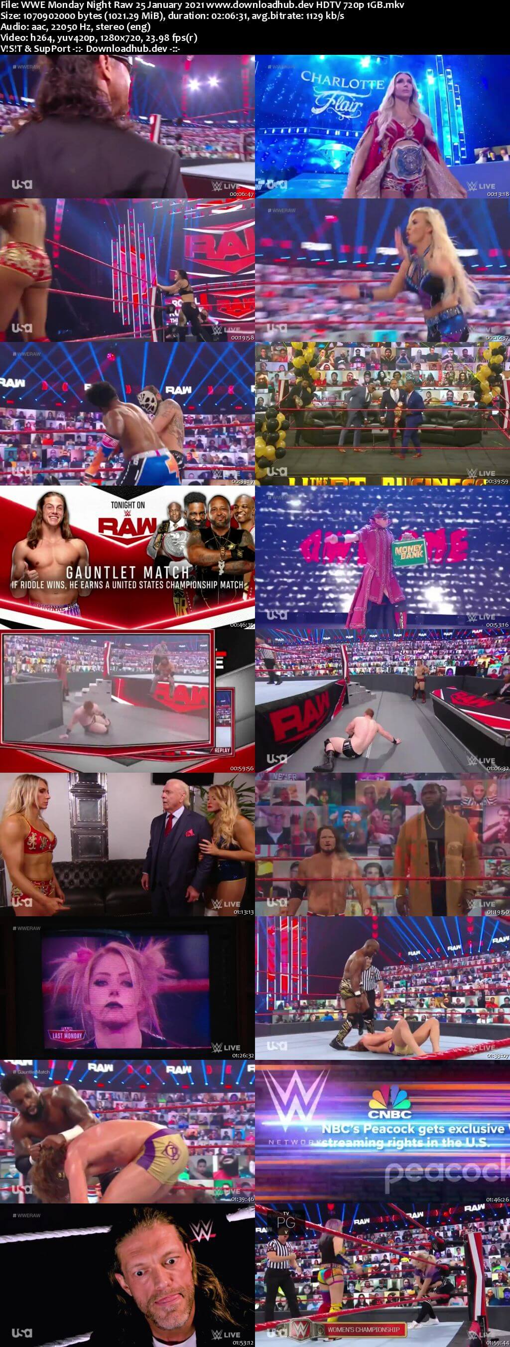 WWE Monday Night Raw 25th January 2021 720p 500MB HDTVRip 480p