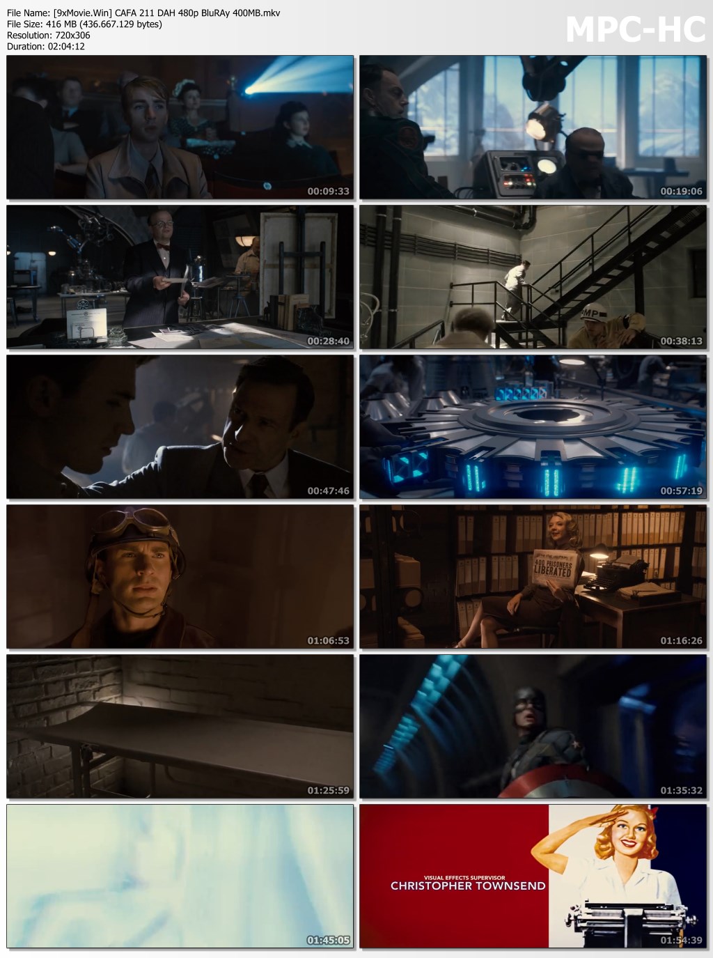 Captain America First Avenger 2011 Dual Audio Hindi 480p BluRay x264 400MB