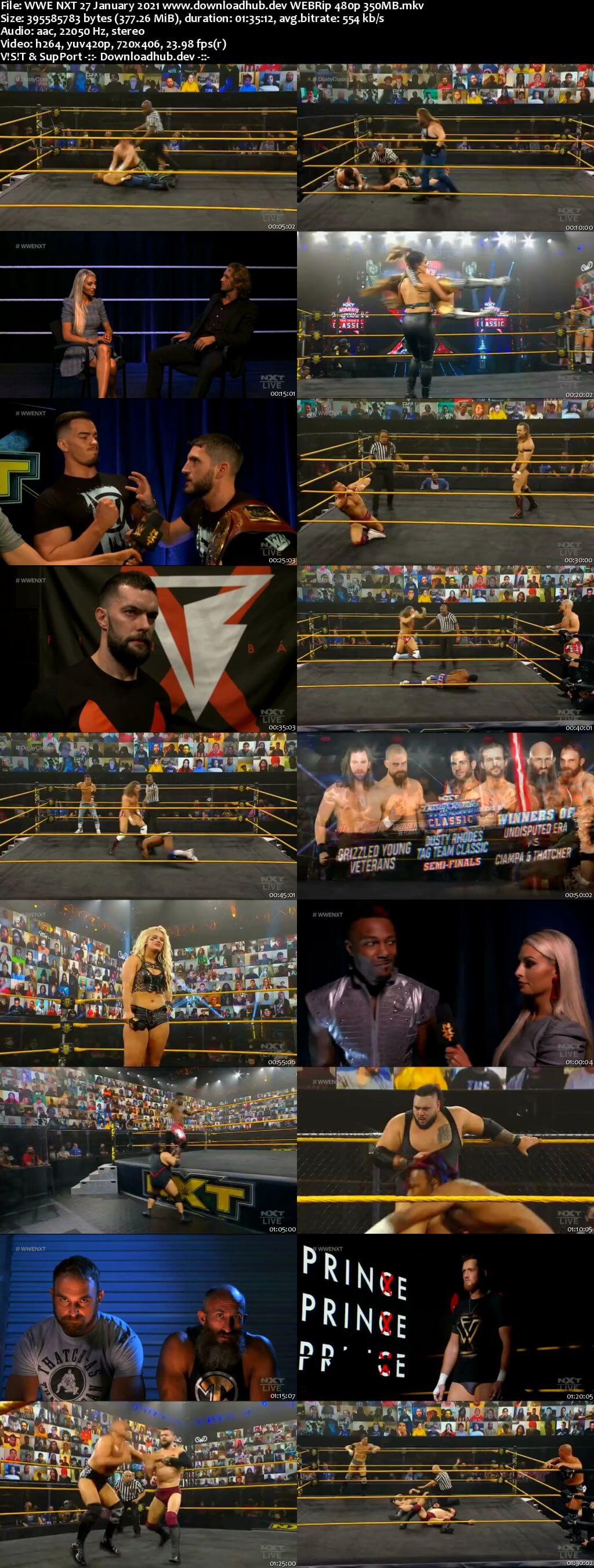 WWE NXT 27th January 2021 350MB HDTV 480p