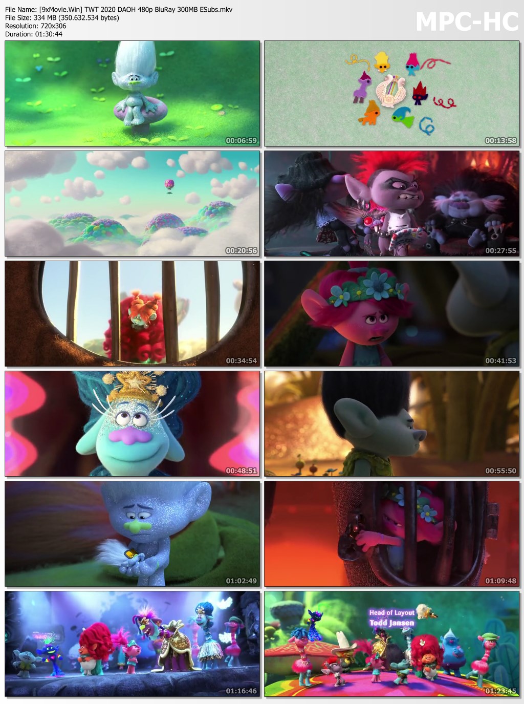 Trolls World Tour 2020 Dual Audio ORG Hindi 480p BluRay x264 300MB ESubs