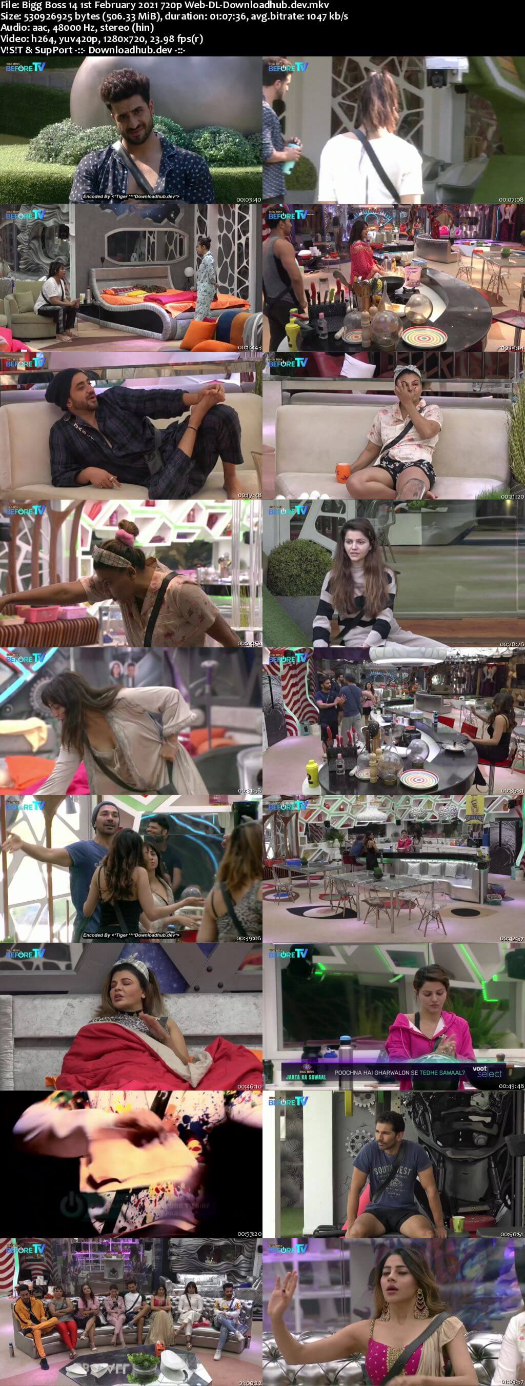 Bigg Boss 14 1st February 2021 Episode 121 720p 480p Web-DL