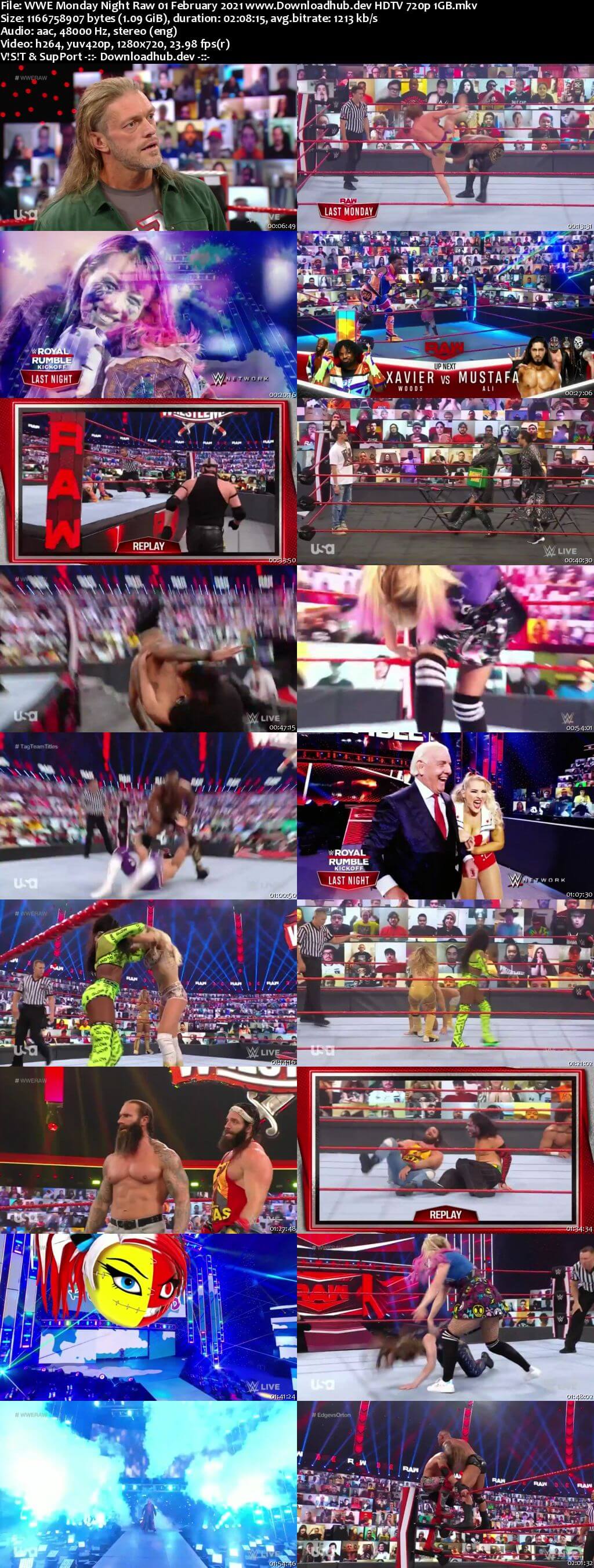 WWE Monday Night Raw 1st February 2021 720p 500MB HDTVRip 480p