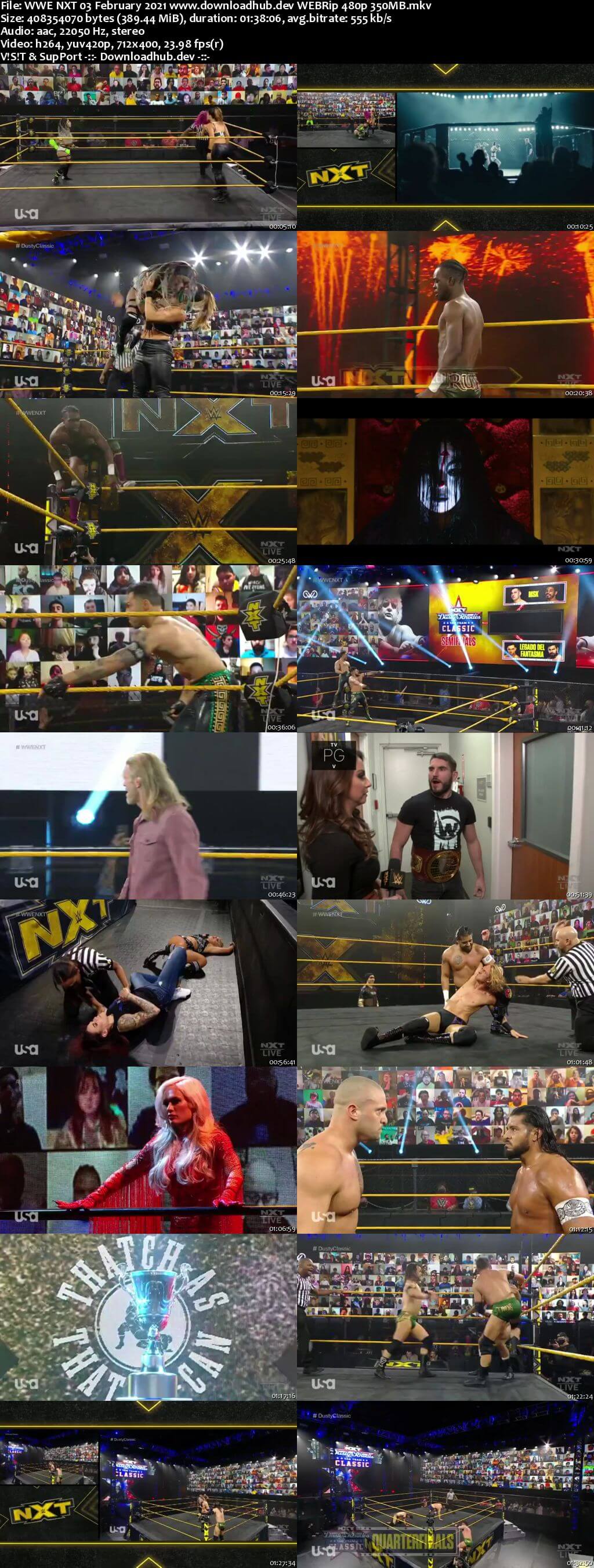 WWE NXT 3rd February 2021 350MB HDTV 480p