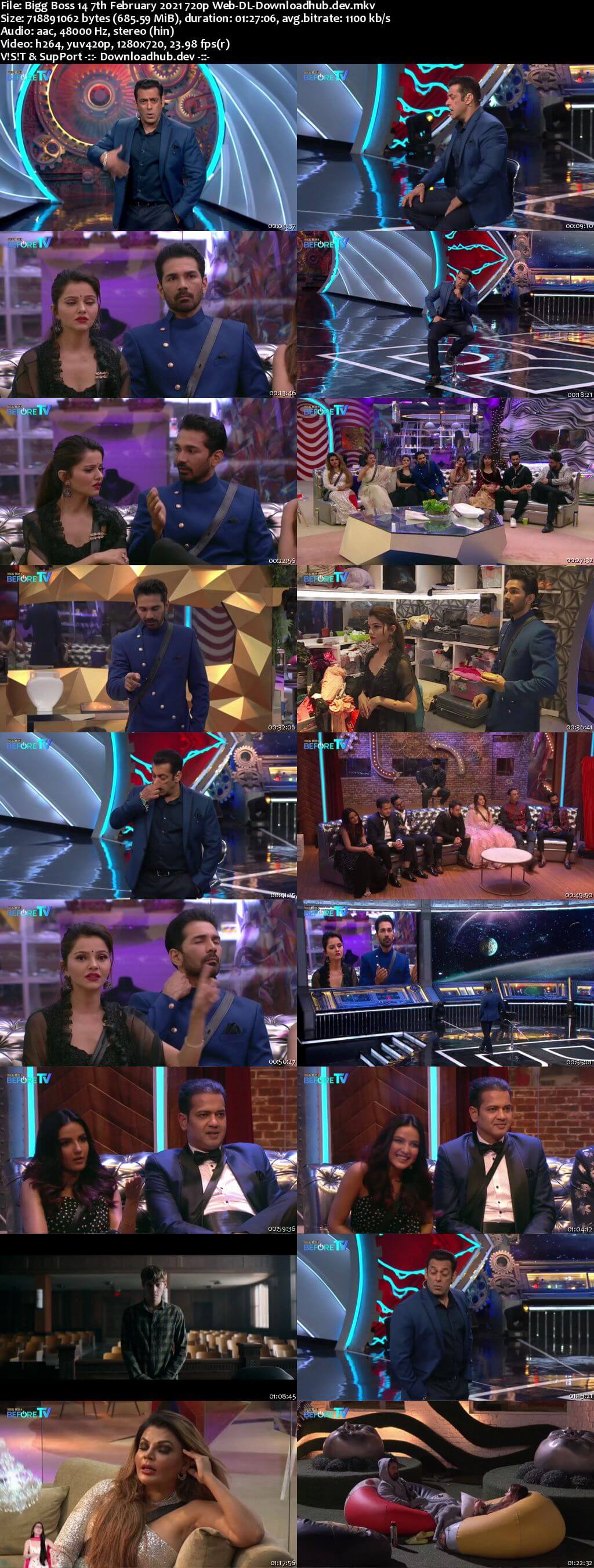 Bigg Boss 14 7th February 2021 Episode 127 720p 480p Web-DL