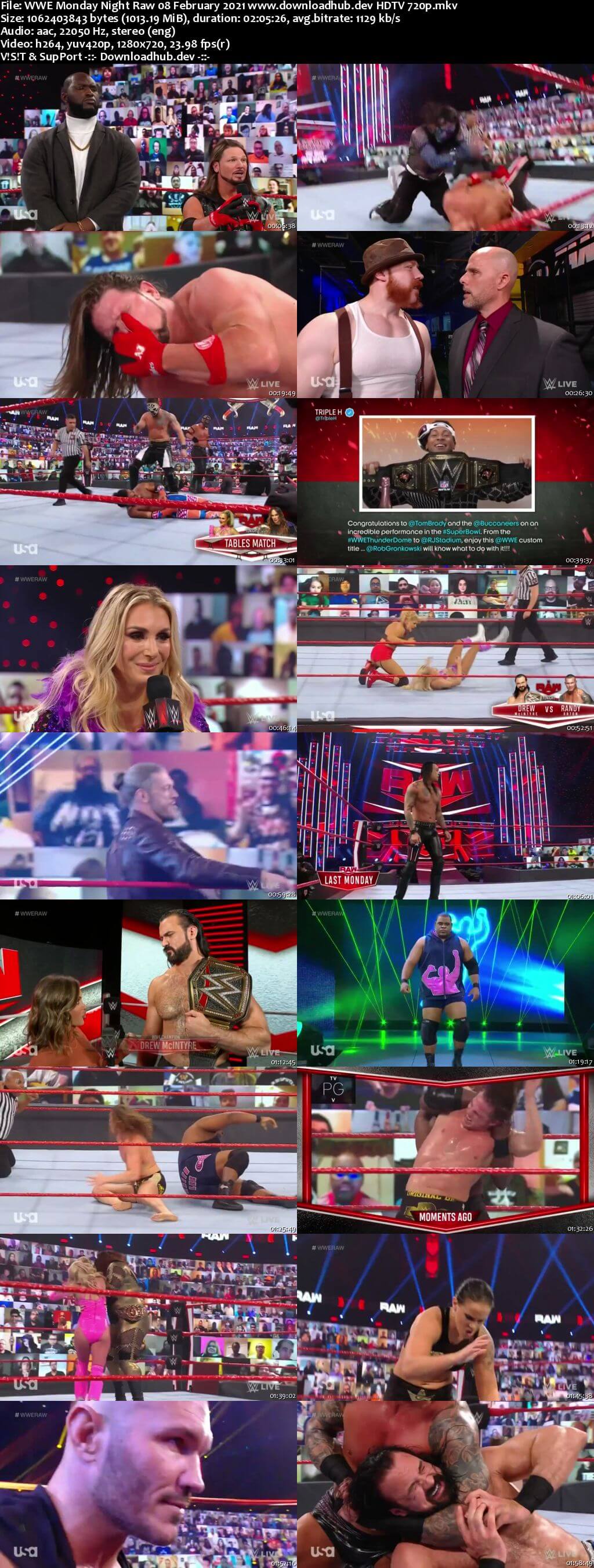 WWE Monday Night Raw 8th February 2021 720p 500MB HDTVRip 480p