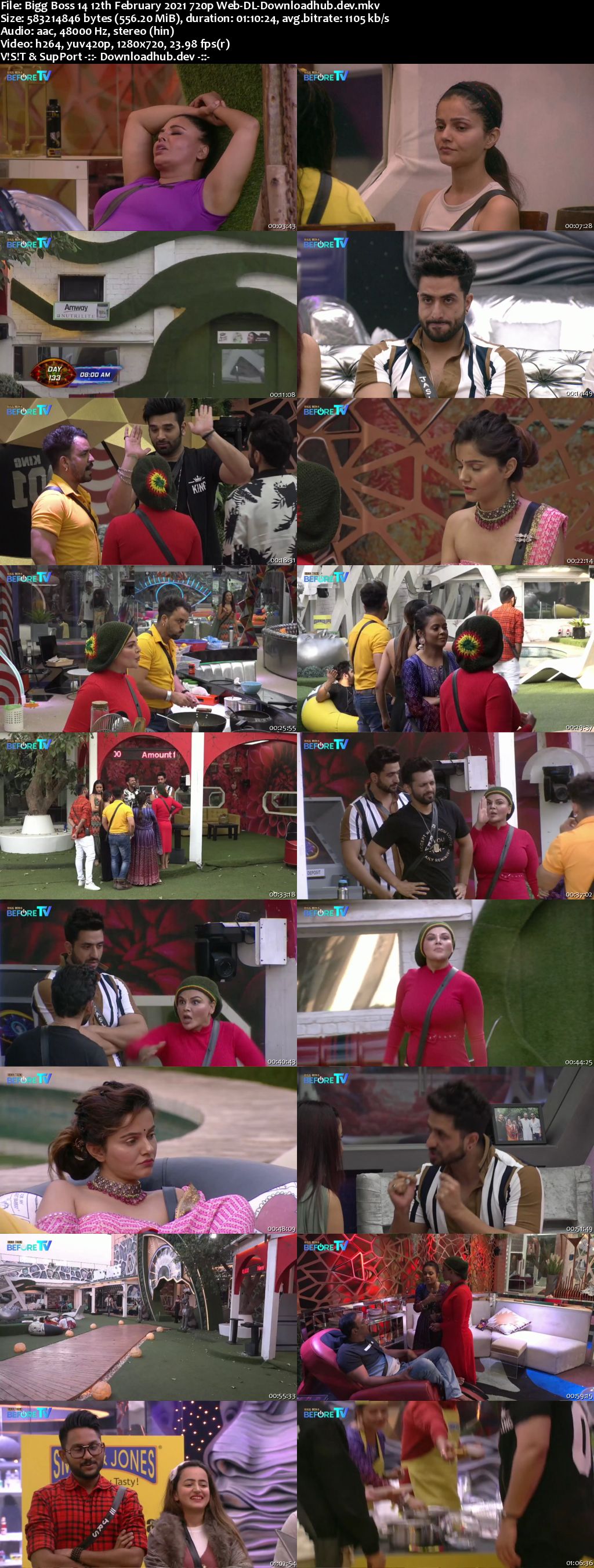 Bigg Boss 14 12th February 2021 Episode 132 720p 480p Web-DL