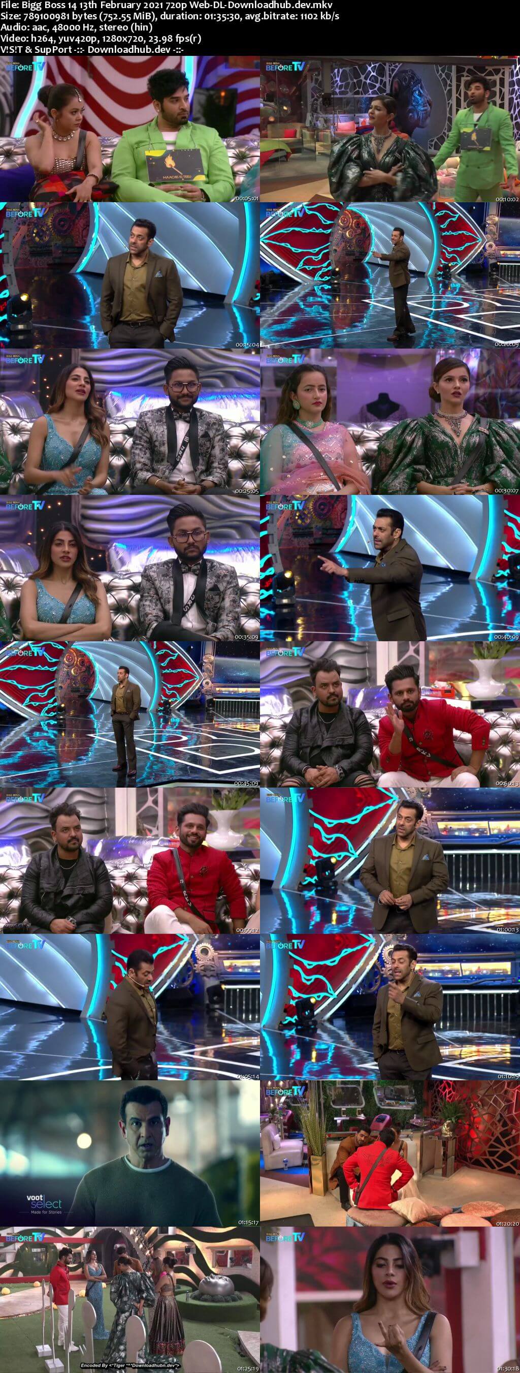 Bigg Boss 14 13th February 2021 Episode 133 720p 480p Web-DL