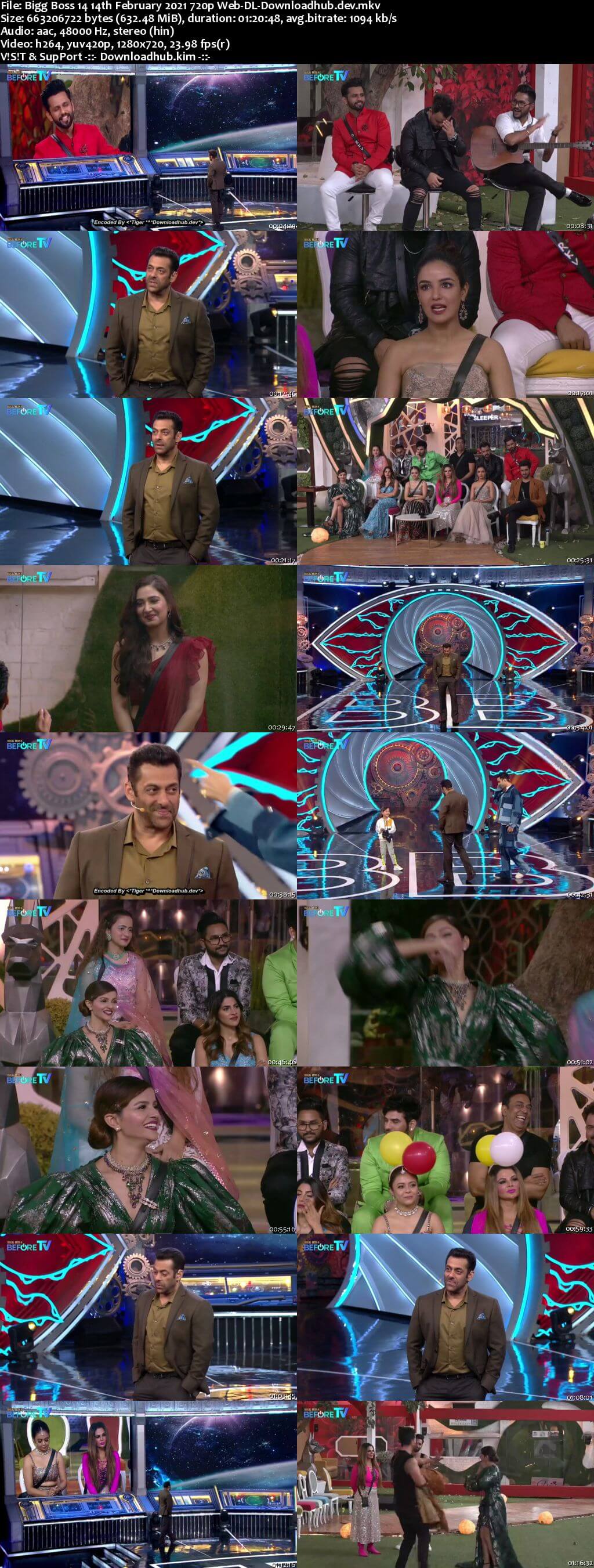 Bigg Boss 14 14th February 2021 Episode 134 720p 480p Web-DL