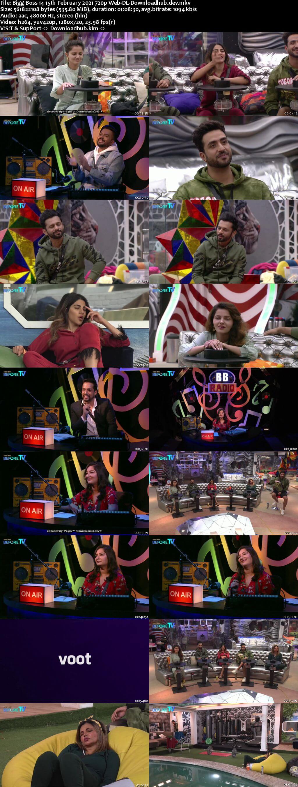 Bigg Boss 14 15th February 2021 Episode 135 720p 480p Web-DL