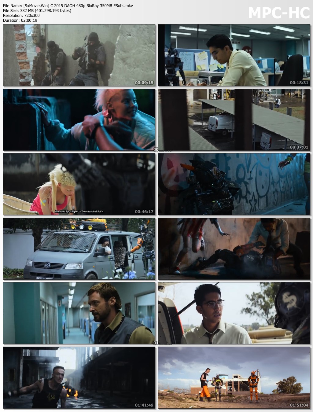 Chappie 2015 Dual Audio ORG Hindi 480p BluRay x264 350MB ESubs