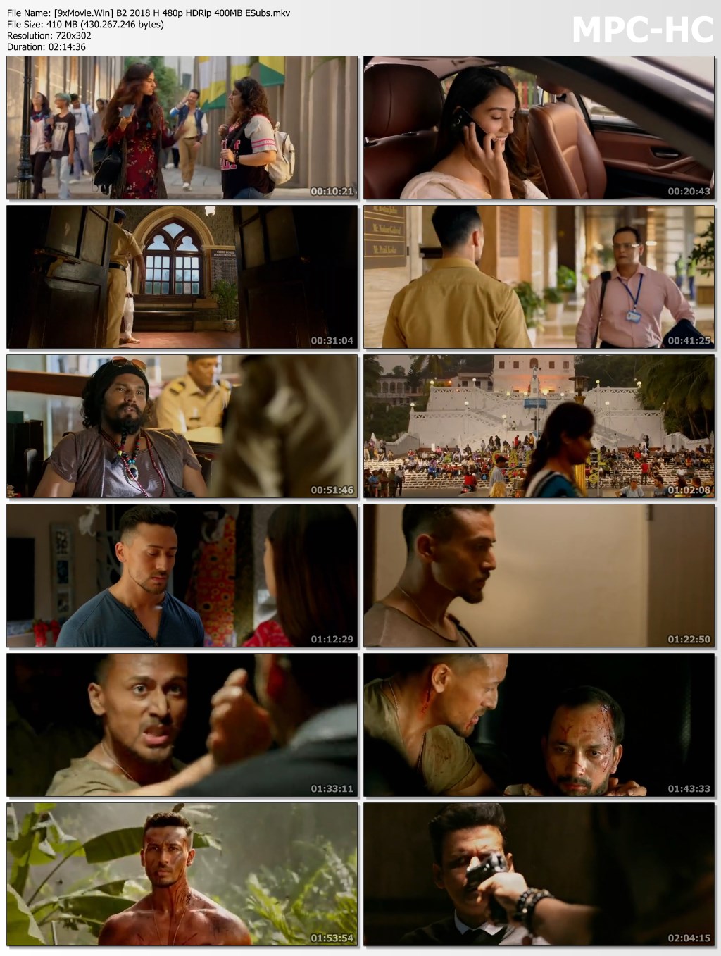 Baaghi 2 2018 Hindi 480p HDRip x264 400MB ESubs