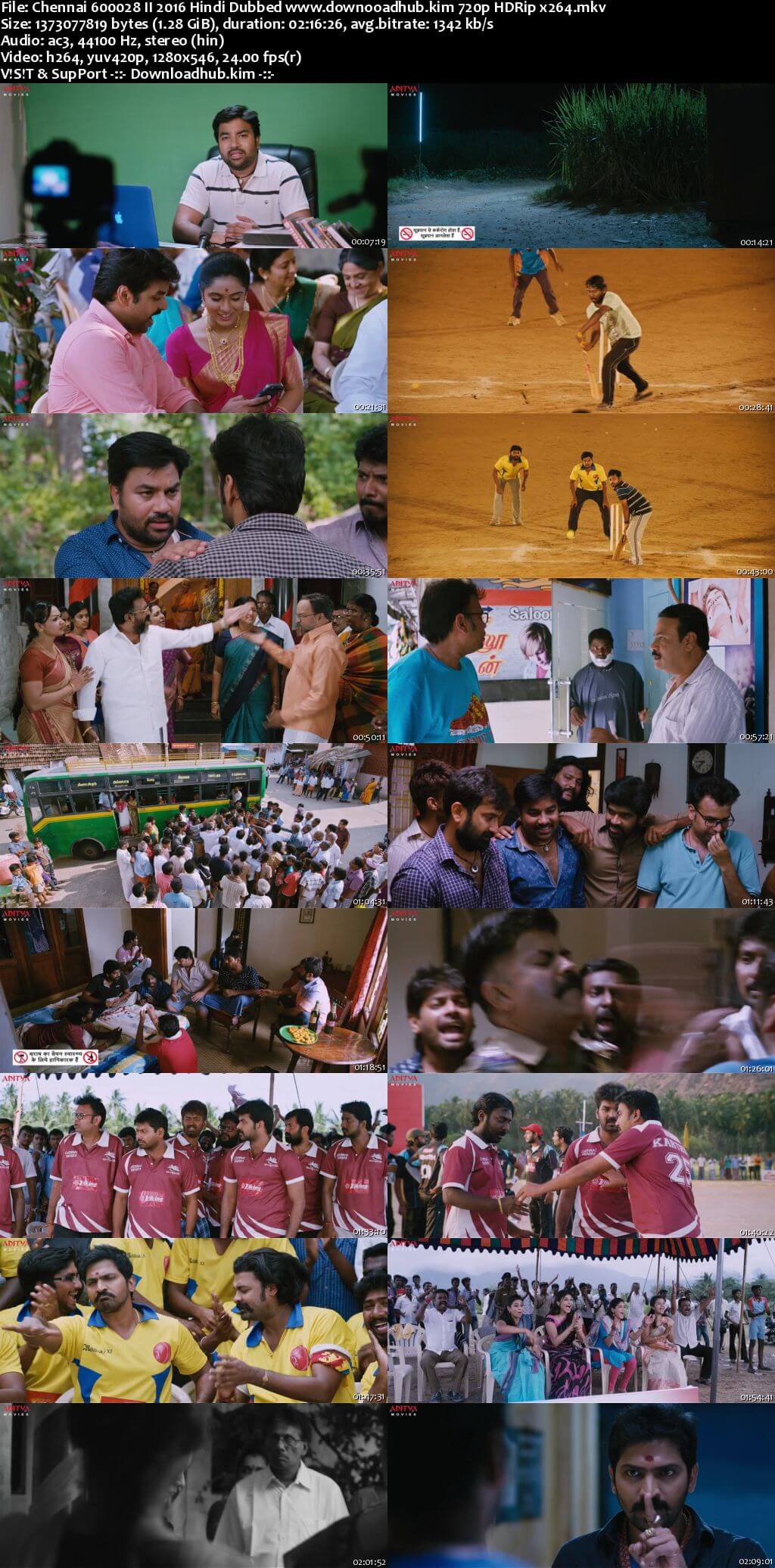 Chennai 600028 II 2016 Hindi Dubbed 720p HDRip x264