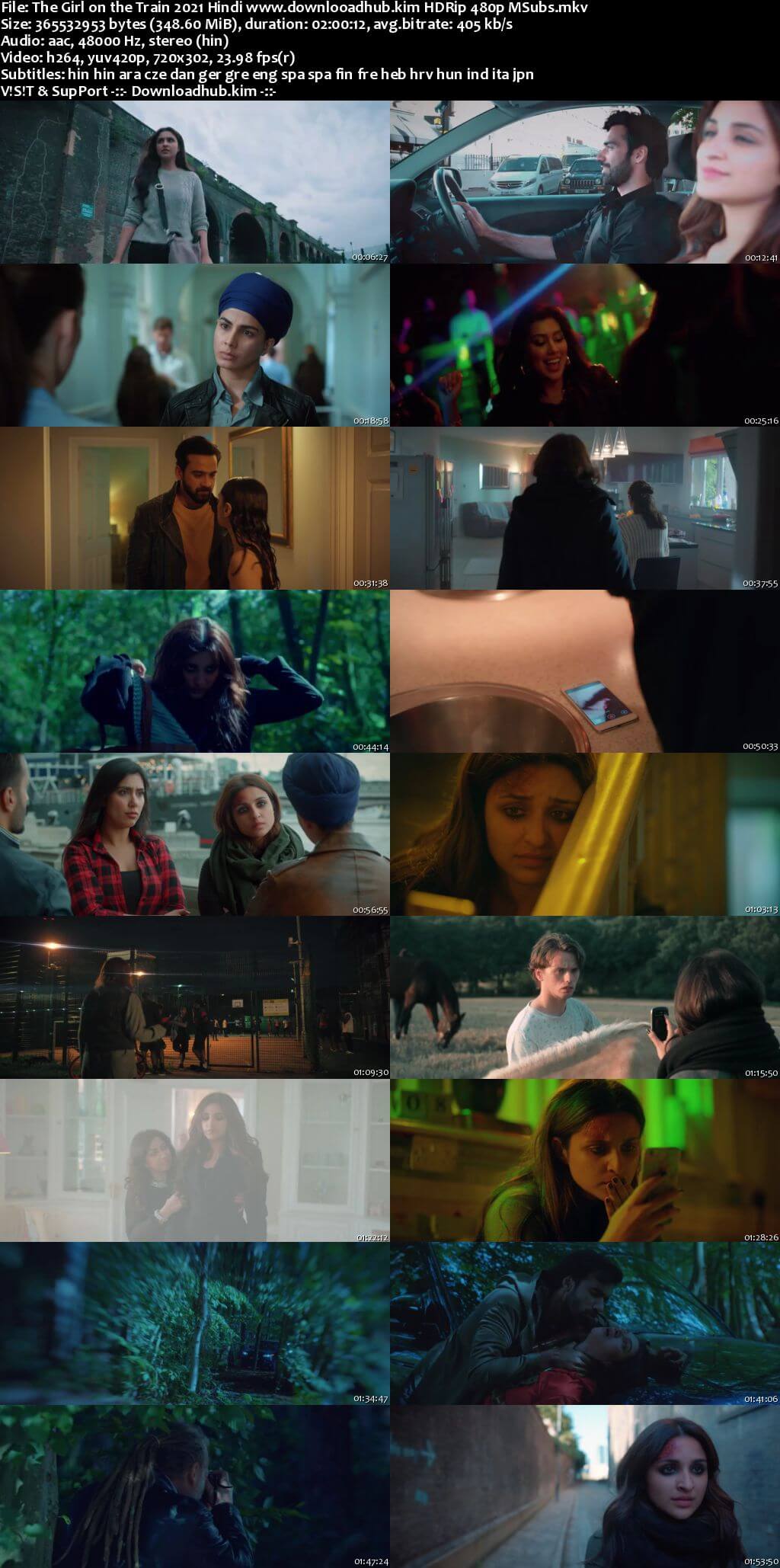 The Girl on the Train 2021 Hindi 350MB HDRip 480p MSubs