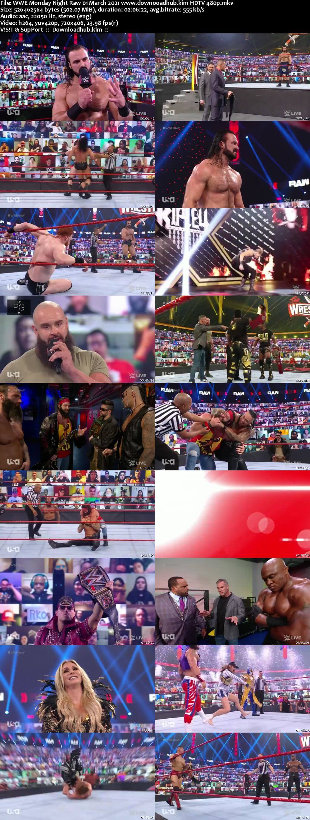 WWE Monday Night Raw 1st March 2021 720p 500MB HDTVRip 480p