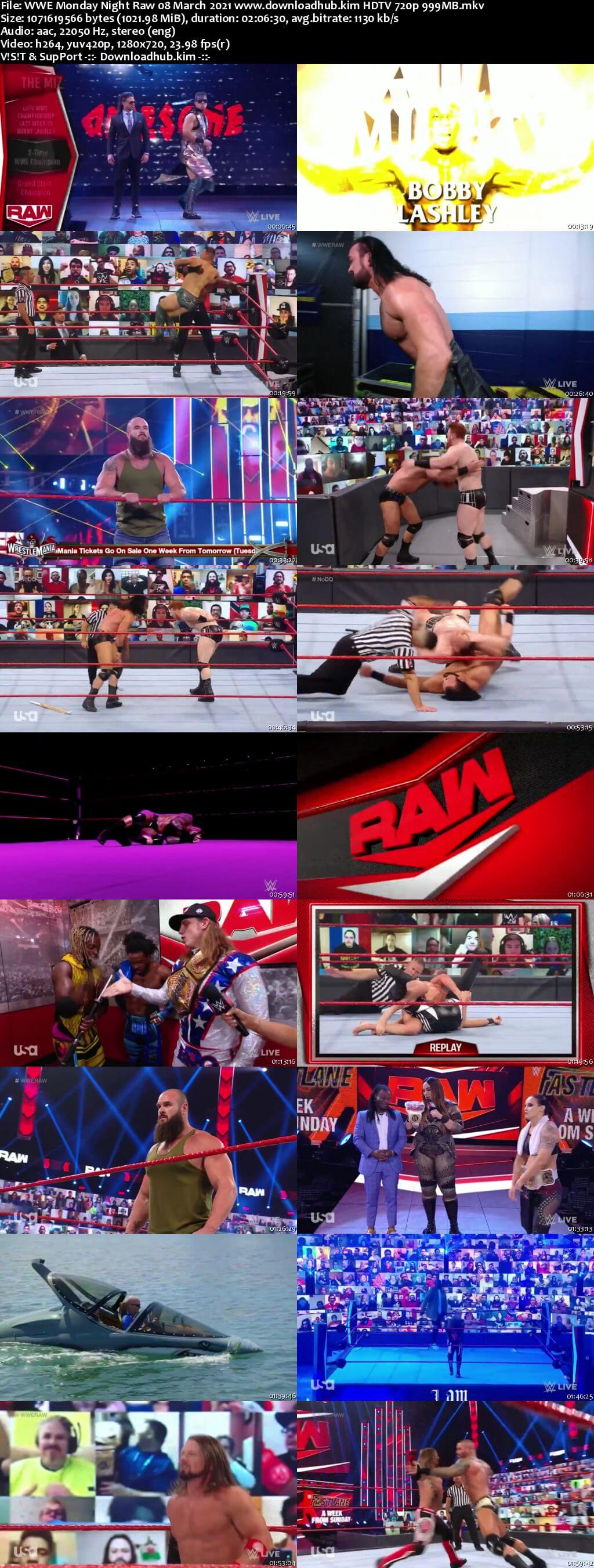 WWE Monday Night Raw 8th March 2021 720p 500MB HDTVRip 480p