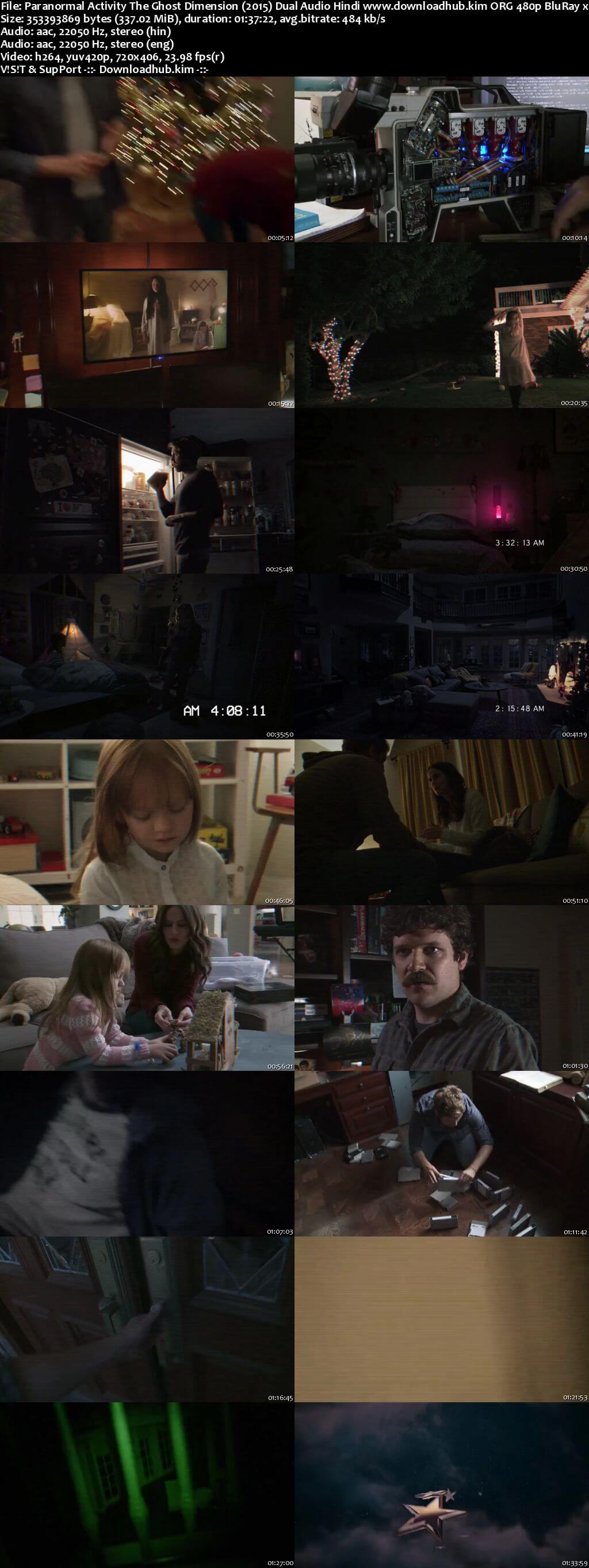 Paranormal Activity The Ghost Dimension 2015 Hindi Dual Audio 300MB BluRay 480p