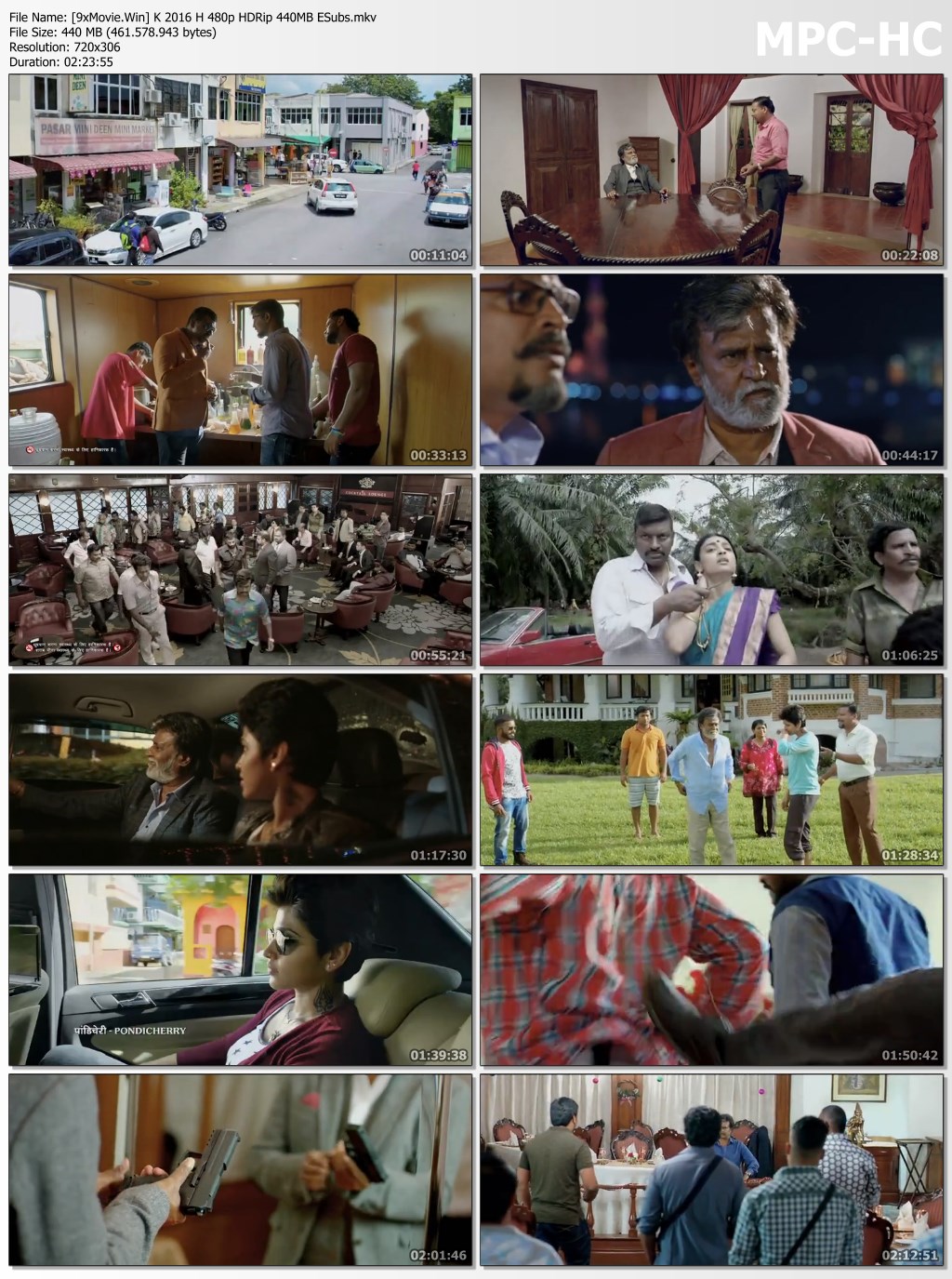 Kabali 2016 Hindi 480p HDRip x264 440MB ESubs