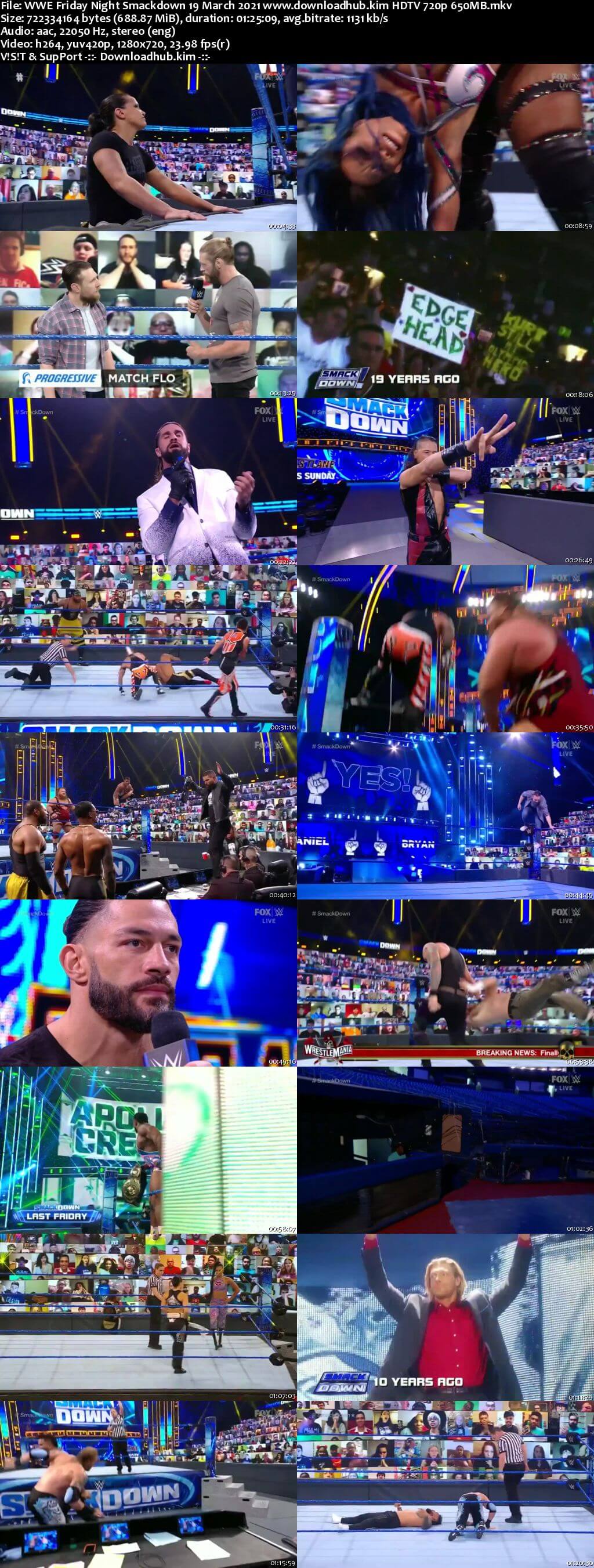 WWE Friday Night Smackdown 19th March 2021 720p 300MB HDTV 480p