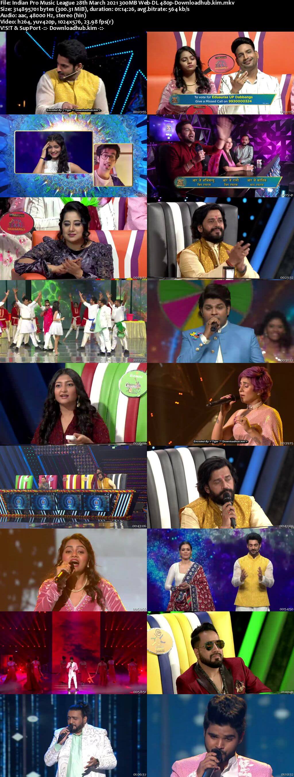 Indian Pro Music League 28th March 2021 300MB Web-DL 480p