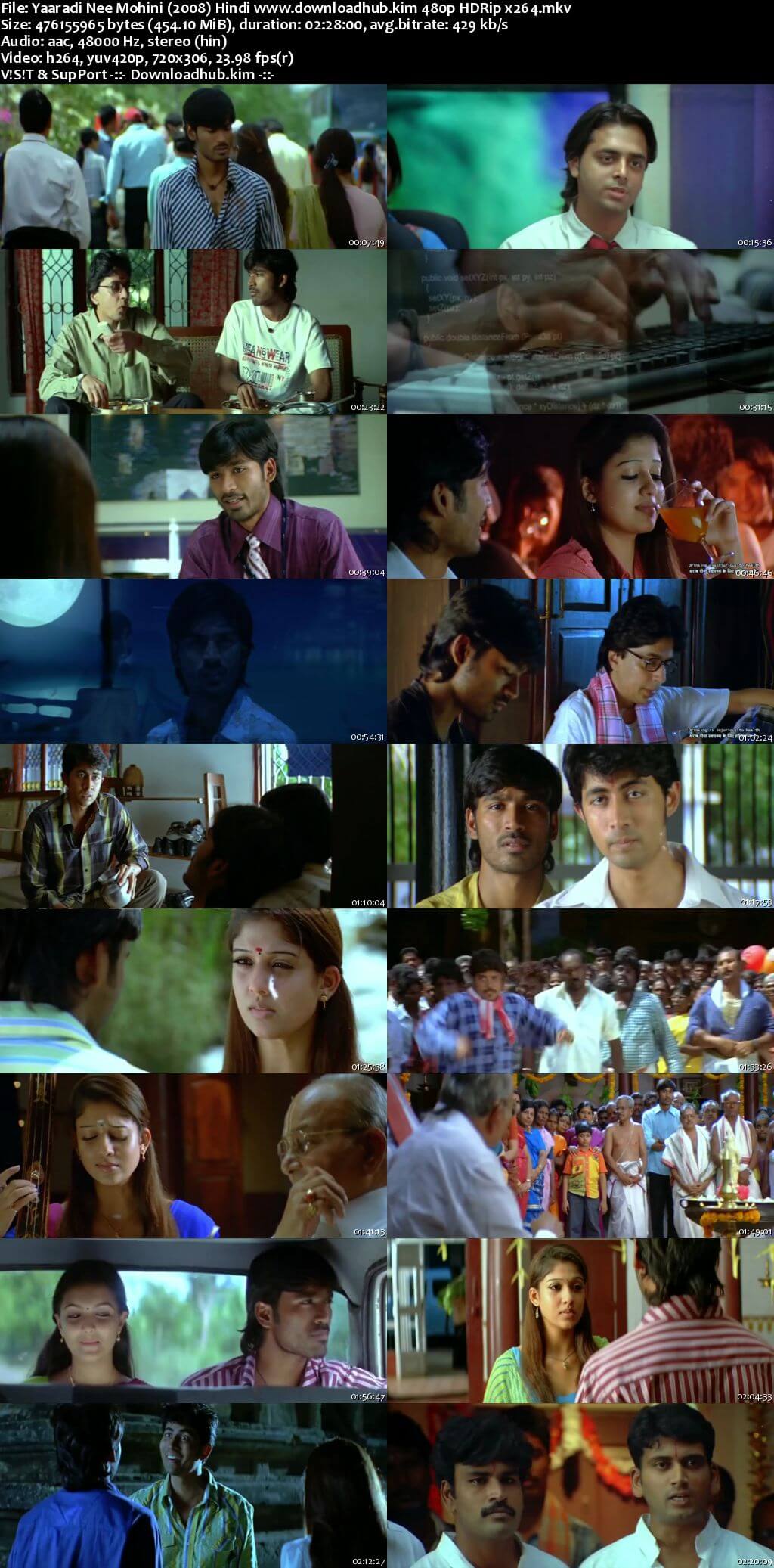 Yaaradi Nee Mohini 2008 Hindi Dubbed 450MB HDRip 480p