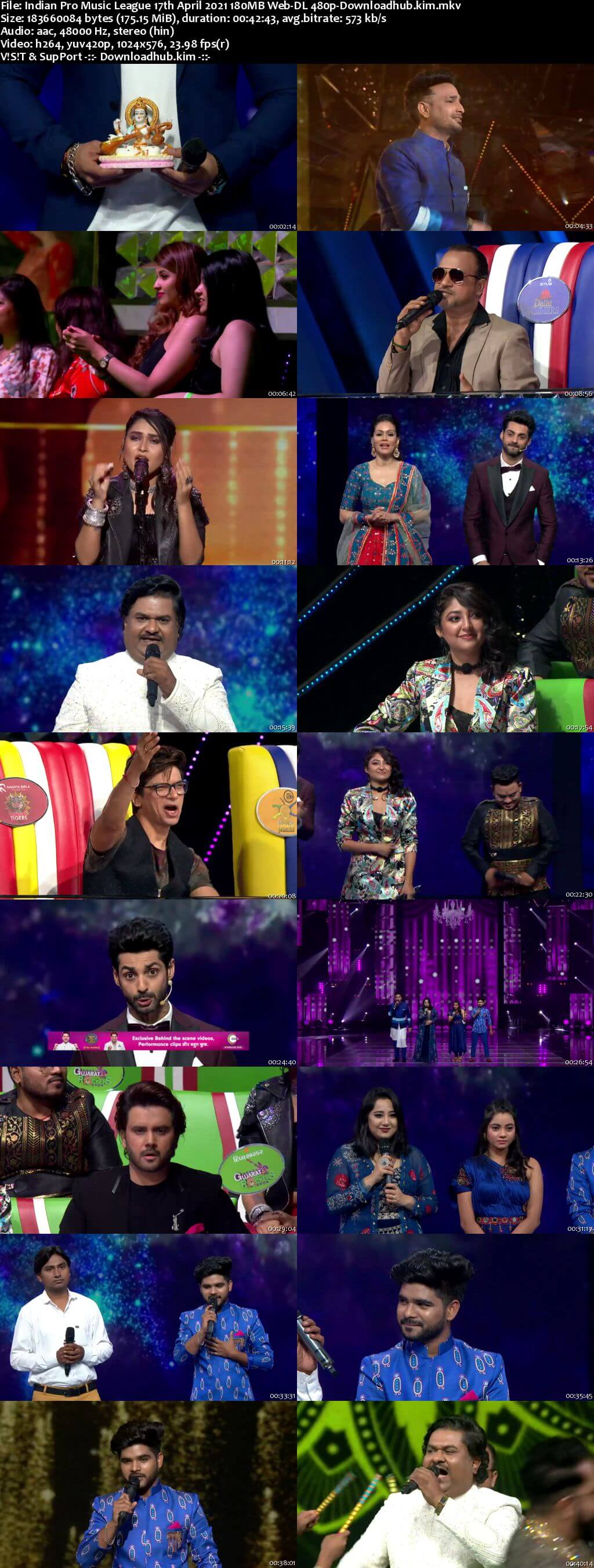 Indian Pro Music League 17th April 2021 180MB Web-DL 480p