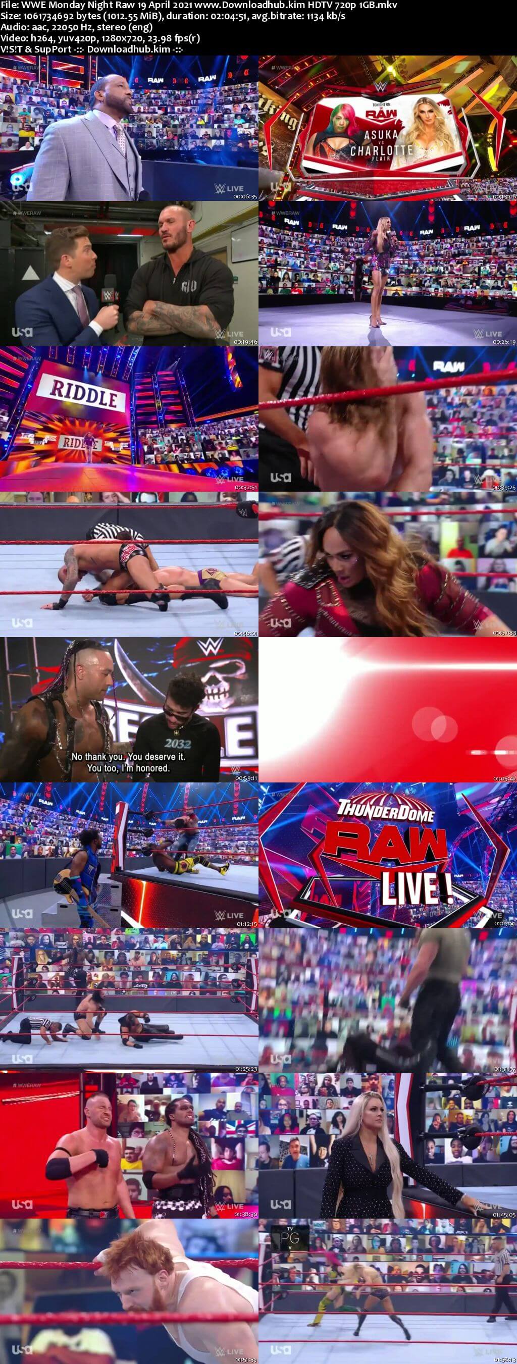 WWE Monday Night Raw 19th April 2021 720p 500MB HDTVRip 480p