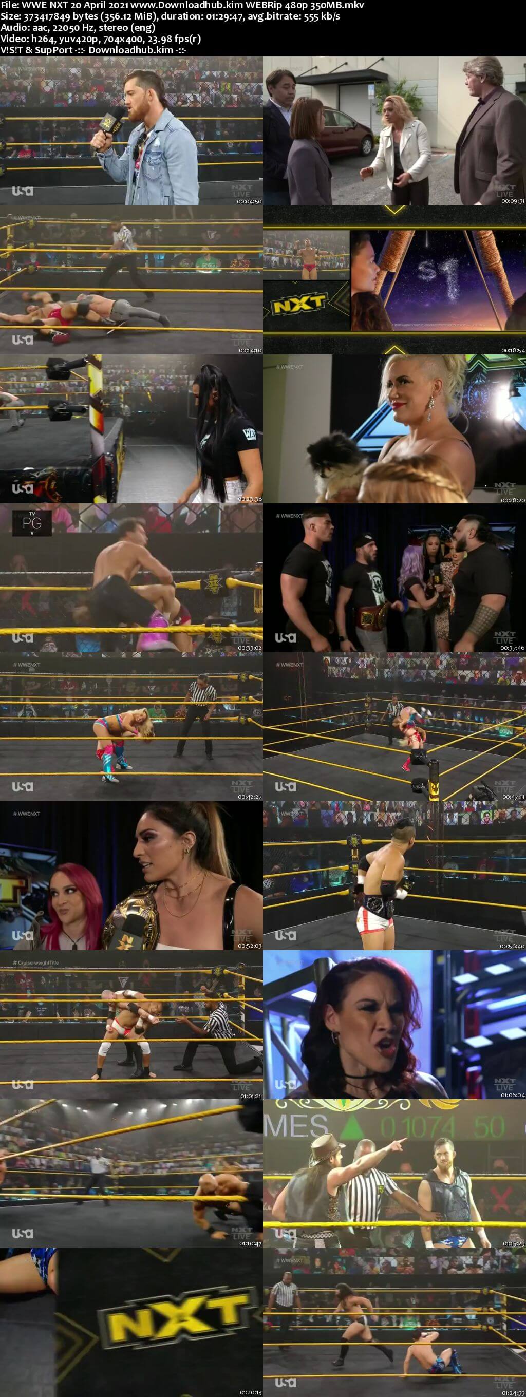 WWE NXT 20th April 2021 350MB HDTV 480p