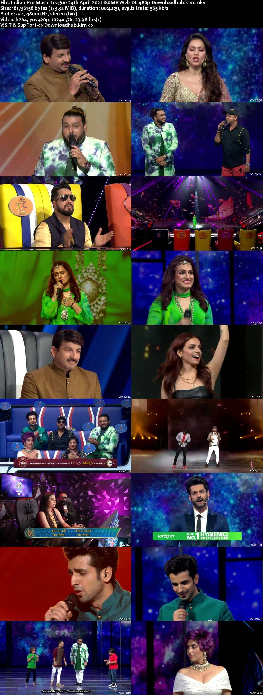 Indian Pro Music League 24th April 2021 180MB Web-DL 480p