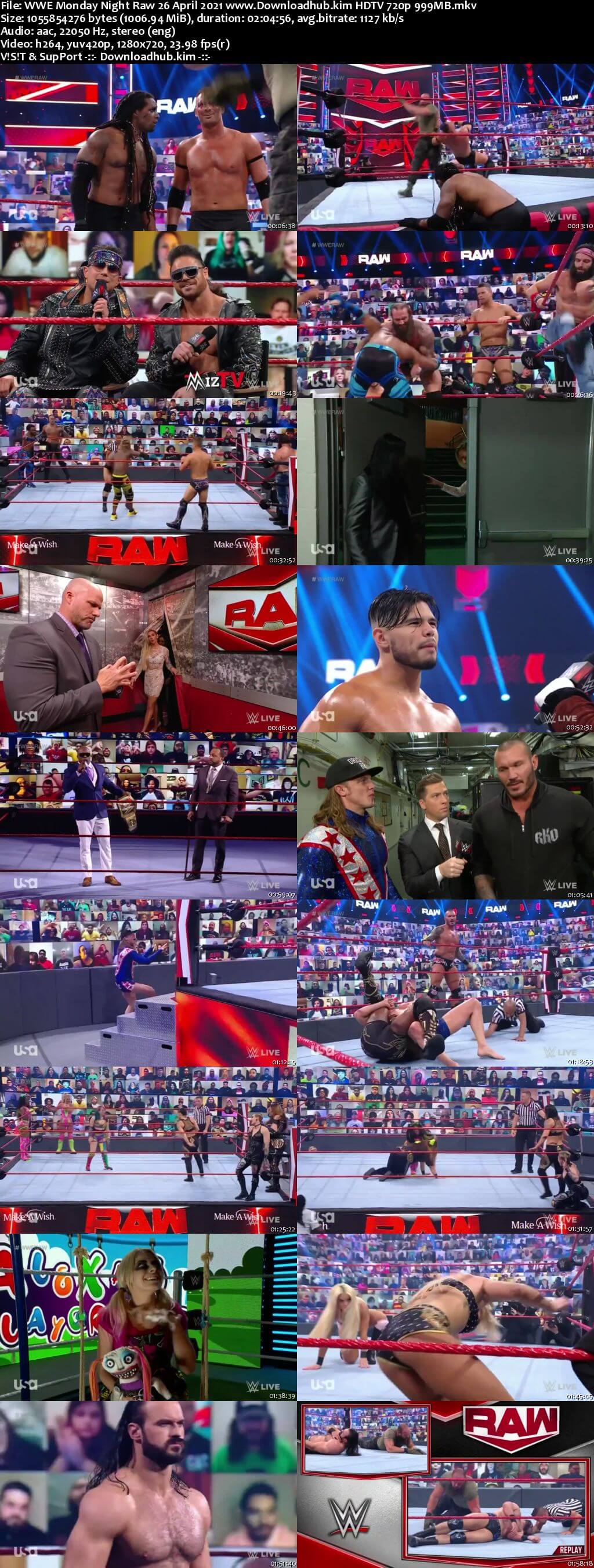 WWE Monday Night Raw 26th April 2021 720p 500MB HDTVRip 480p