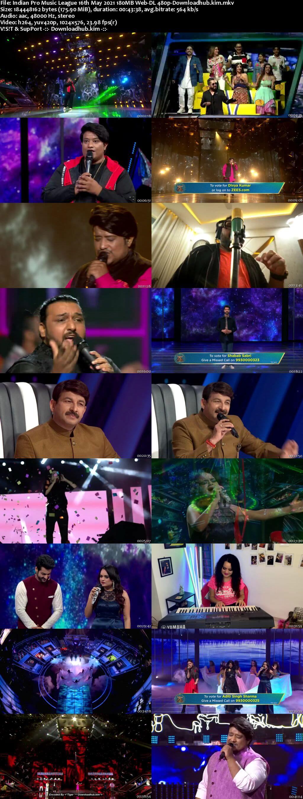 Indian Pro Music League 16th May 2021 180MB Web-DL 480p