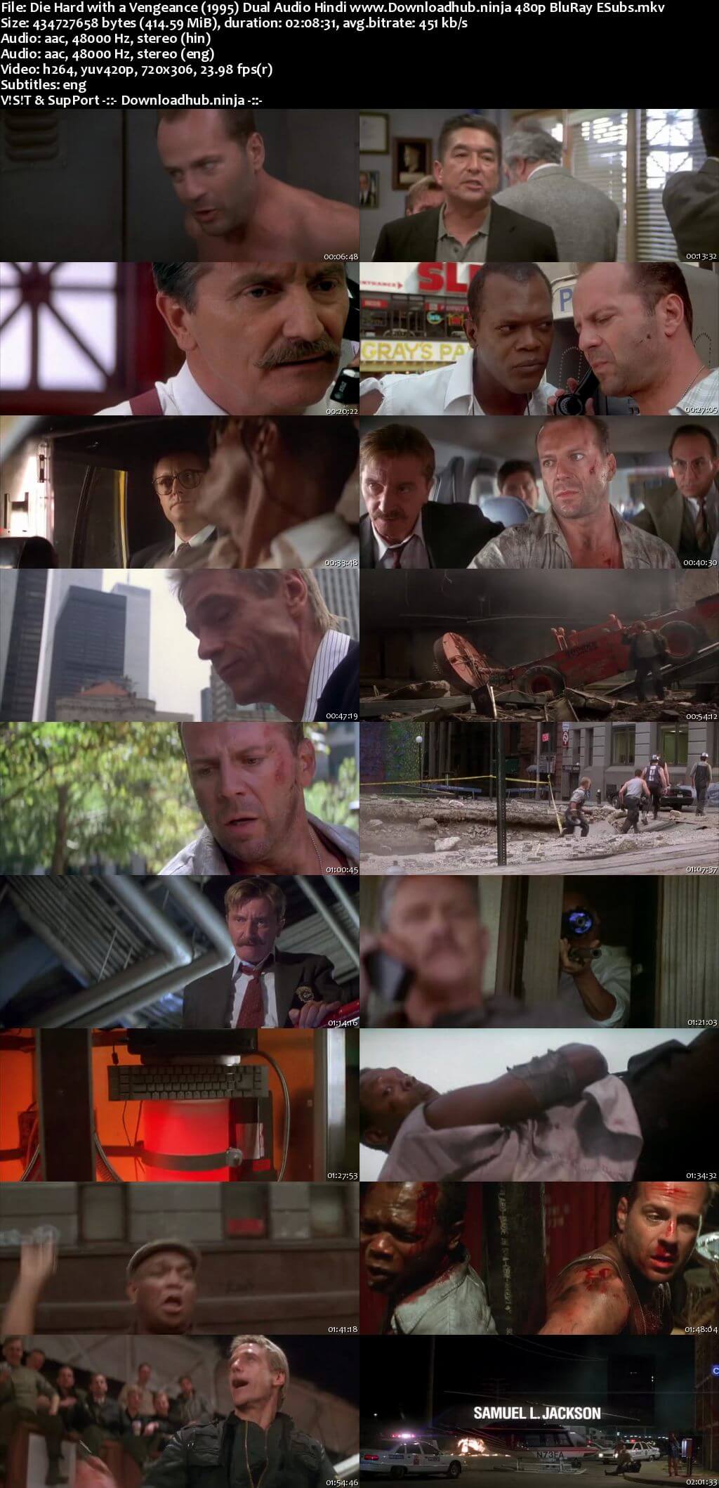 Die Hard With a Vengeance 1995 Hindi Dual Audio 400MB BluRay 480p ESubs