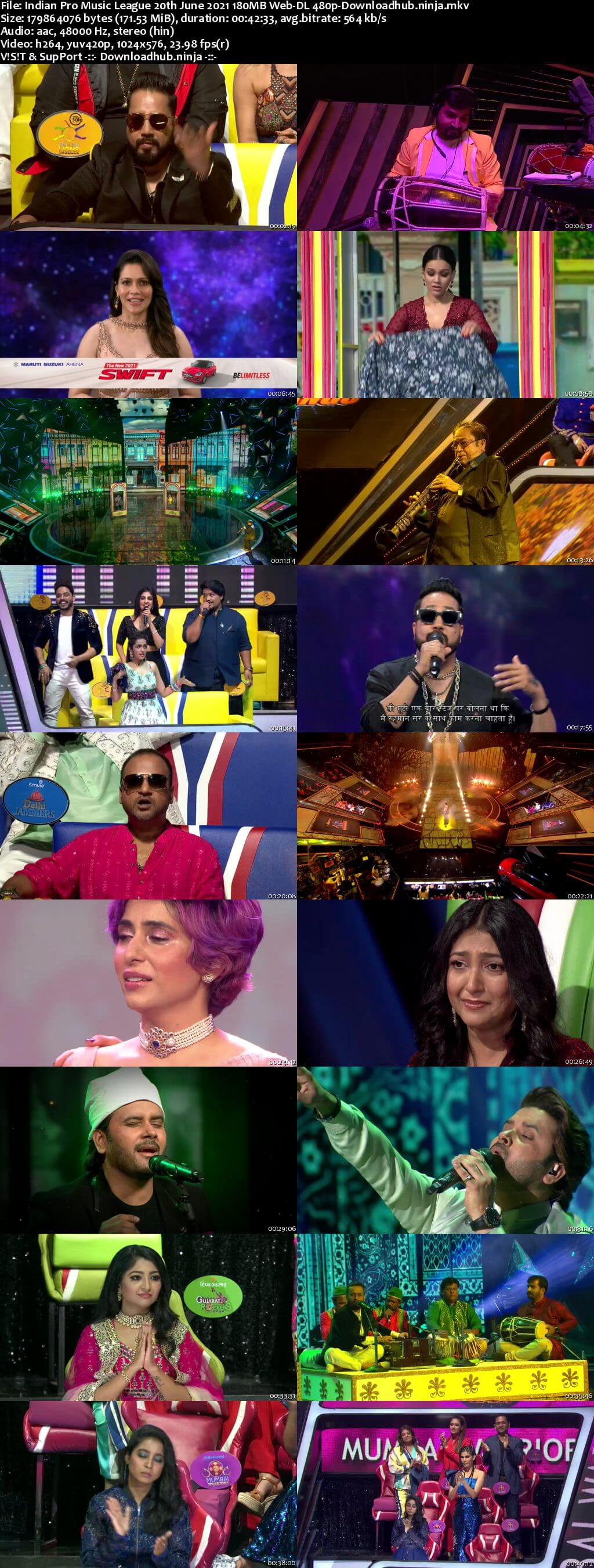 Indian Pro Music League 20th June 2021 180MB Web-DL 480p