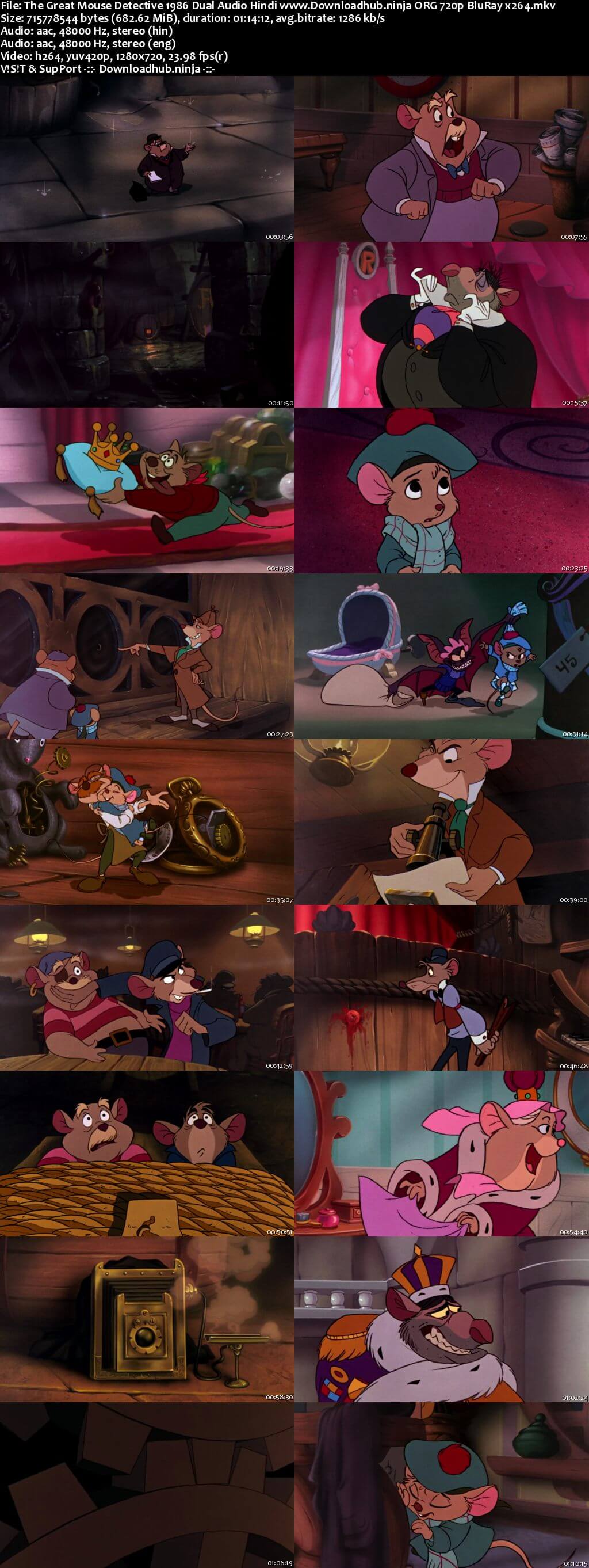 The Great Mouse Detective 1986 Hindi Dual Audio 720p BluRay x264