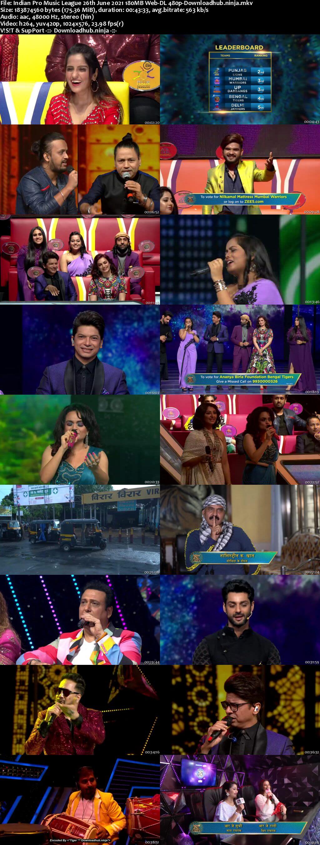 Indian Pro Music League 26th June 2021 180MB Web-DL 480p