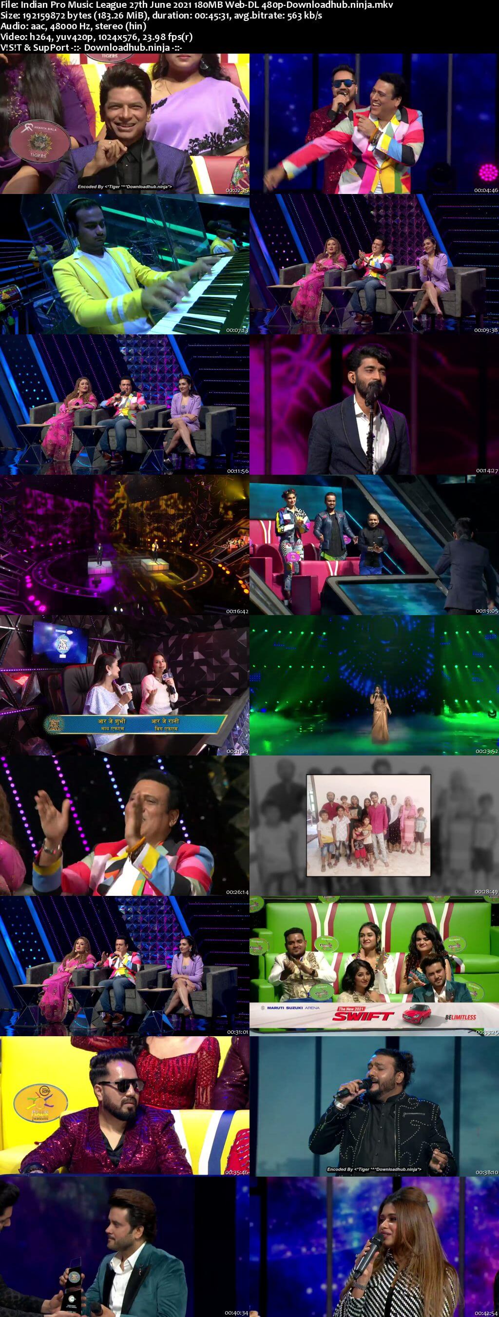 Indian Pro Music League 27th June 2021 180MB Web-DL 480p