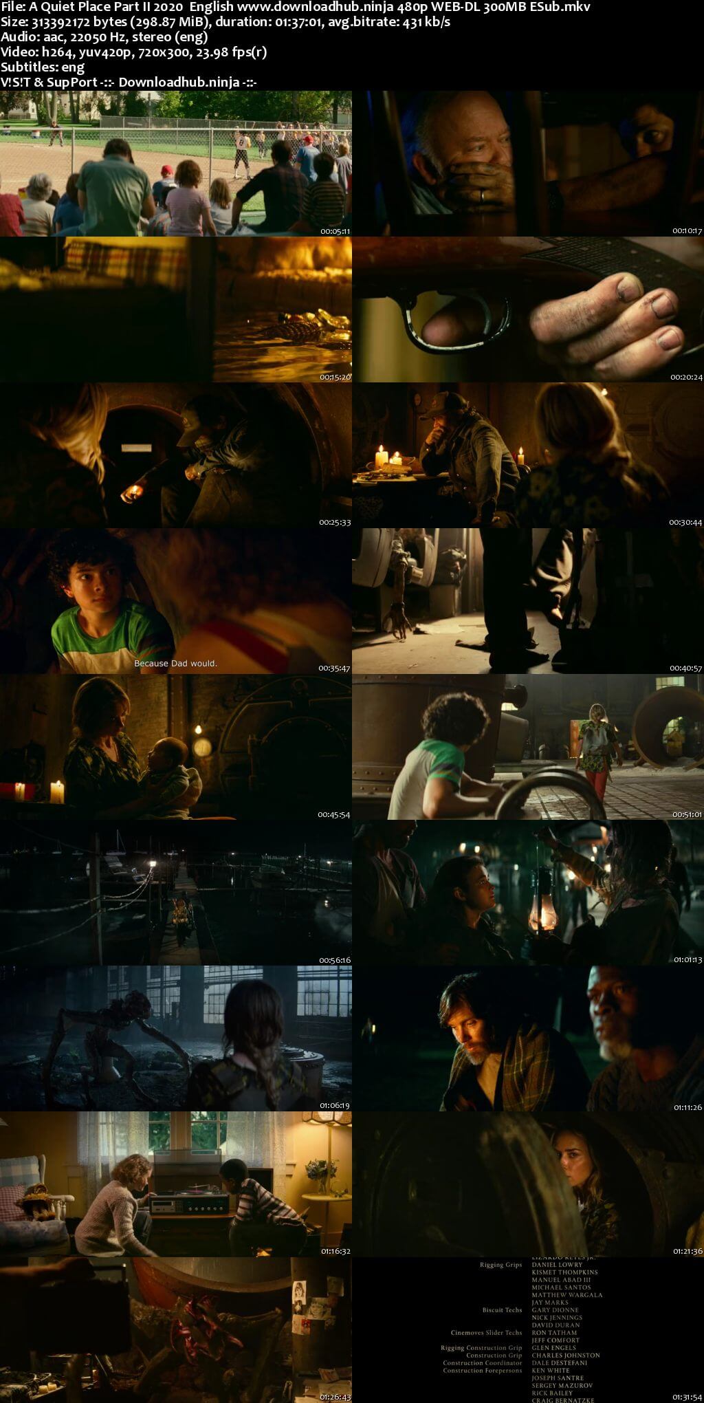 A Quiet Place Part II 2021 English 300MB Web-DL 480p ESubs