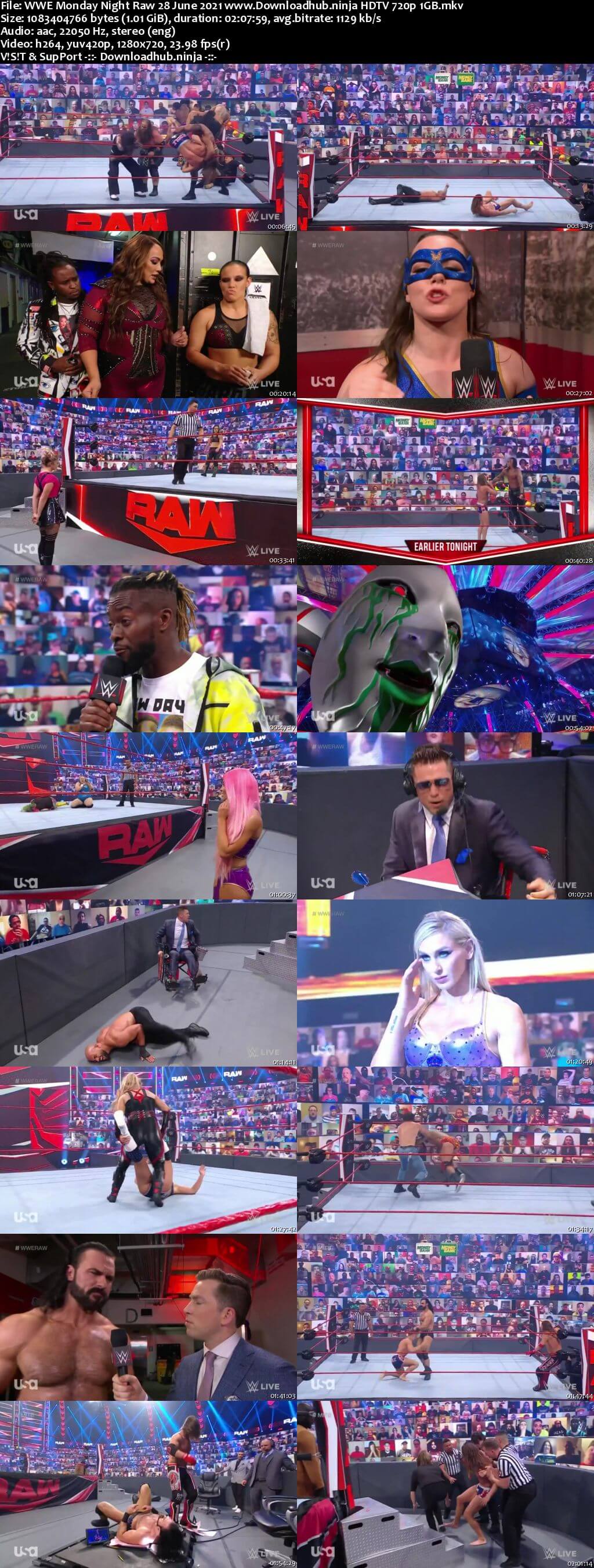 WWE Monday Night Raw 28th June 2021 720p 500MB HDTVRip 480p