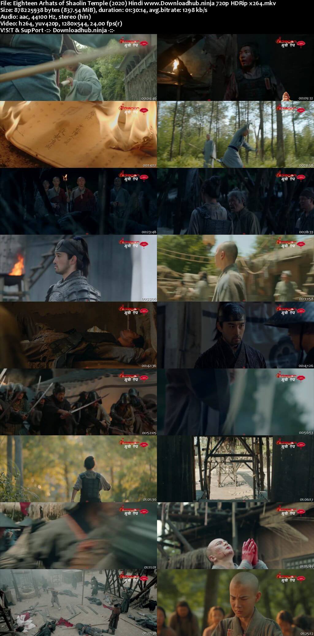 Eighteen Arhats of Shaolin Temple 2020 Hindi Dubbed 720p Web-DL x264