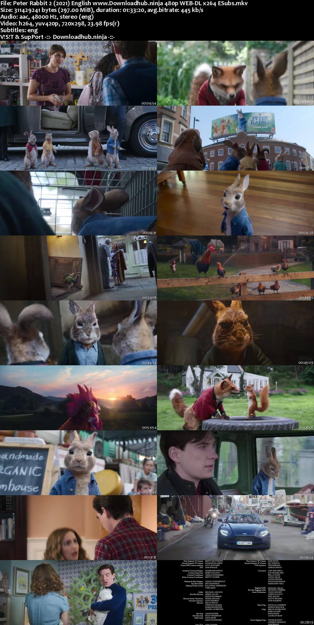 Peter Rabbit 2 The Runaway 2021 English 300MB Web-DL 480p ESubs