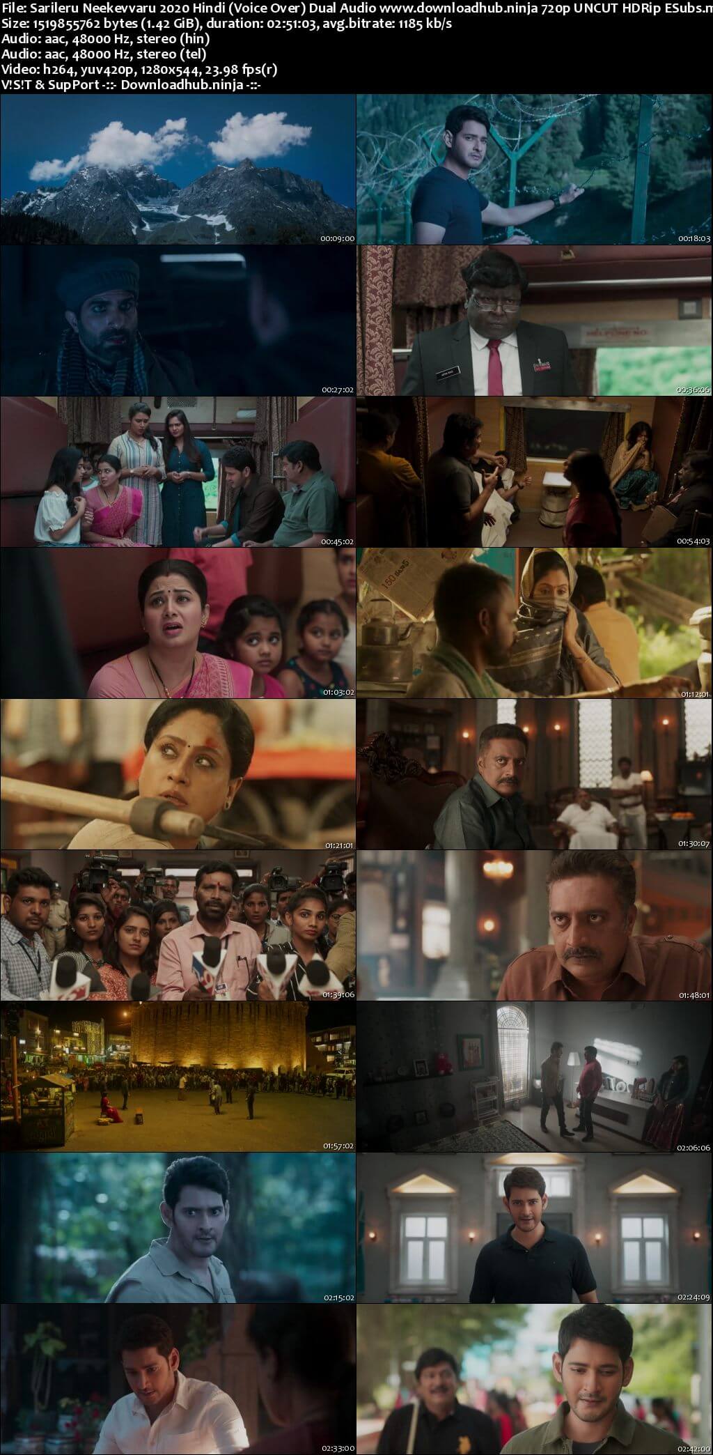 Sarileru Neekevvaru 2020 Hindi (Voice Over) Dual Audio 720p 480p UNCUT HDRip ESubs Sarileru Neekevvaru 2020 Hindi (Voice Over) Dual Audio 720p 480p UNCUT HDRip ESubs