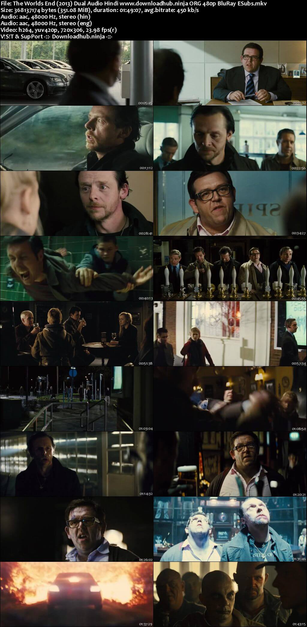 The Worlds End 2013 Hindi Dual Audio 350MB BluRay 480p ESubs